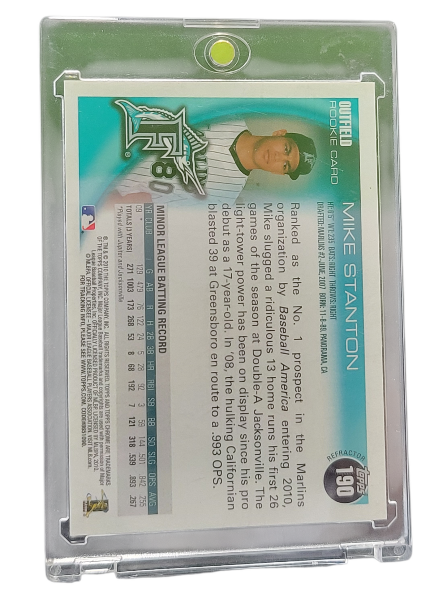2010 Topps Chrome Mike Stanton #190 Refractor RC