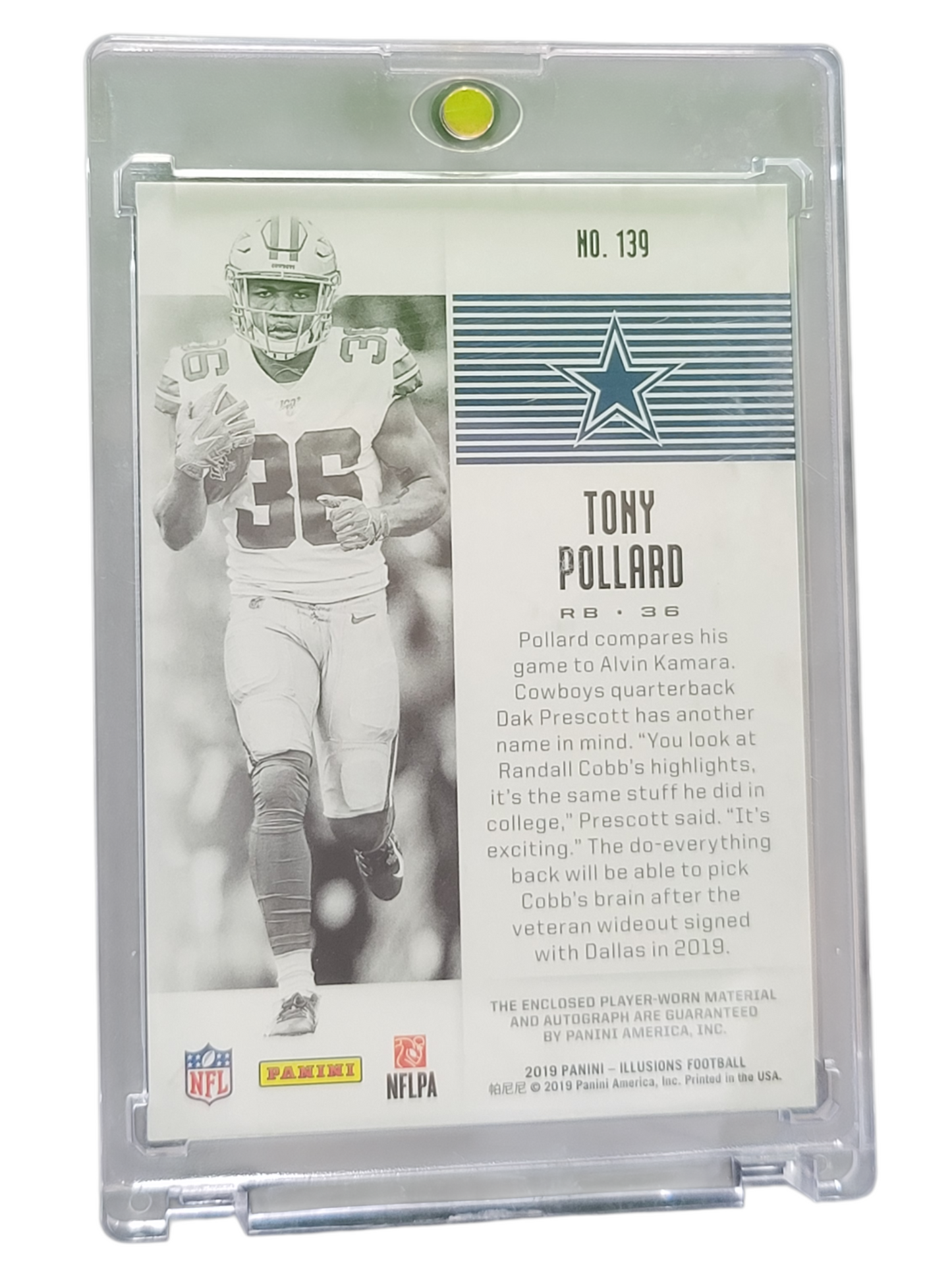 2019 Panini Tony Pollard #139 Jersey Patch RC /125