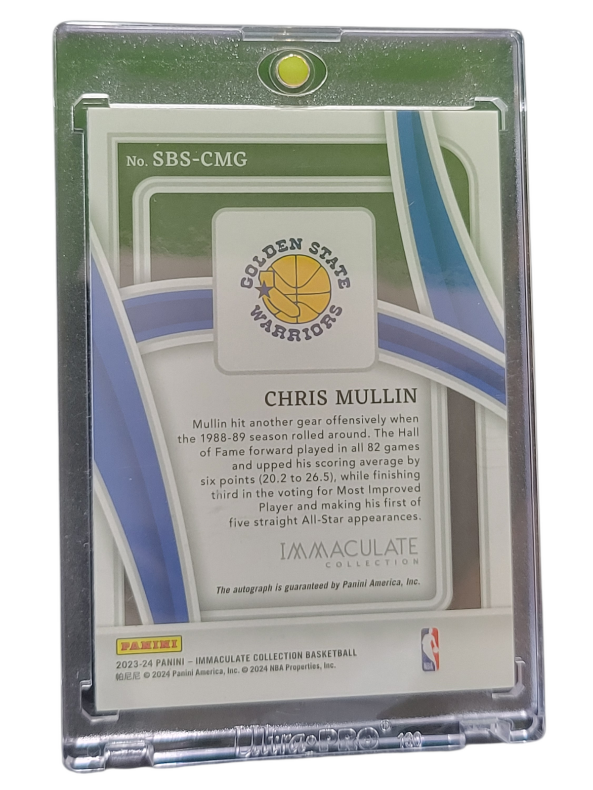 2024 Panini Immaculate Collection Chris Mullin #SBS-CMG 55/99