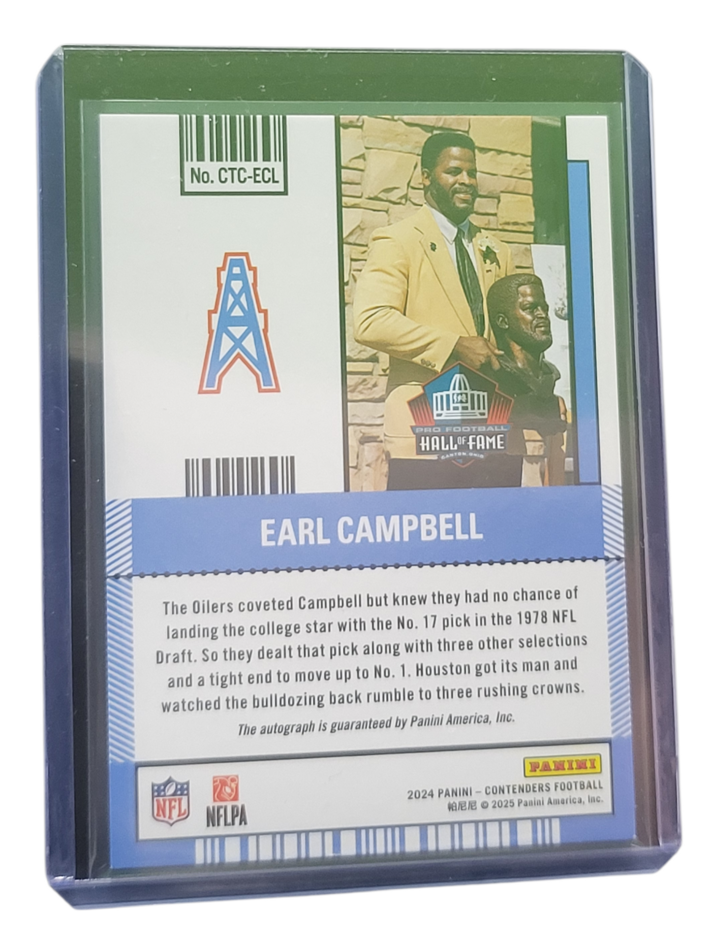 2025 Panini Contenders Football Contenders to Canton Earl Campbell #CTC-ECL