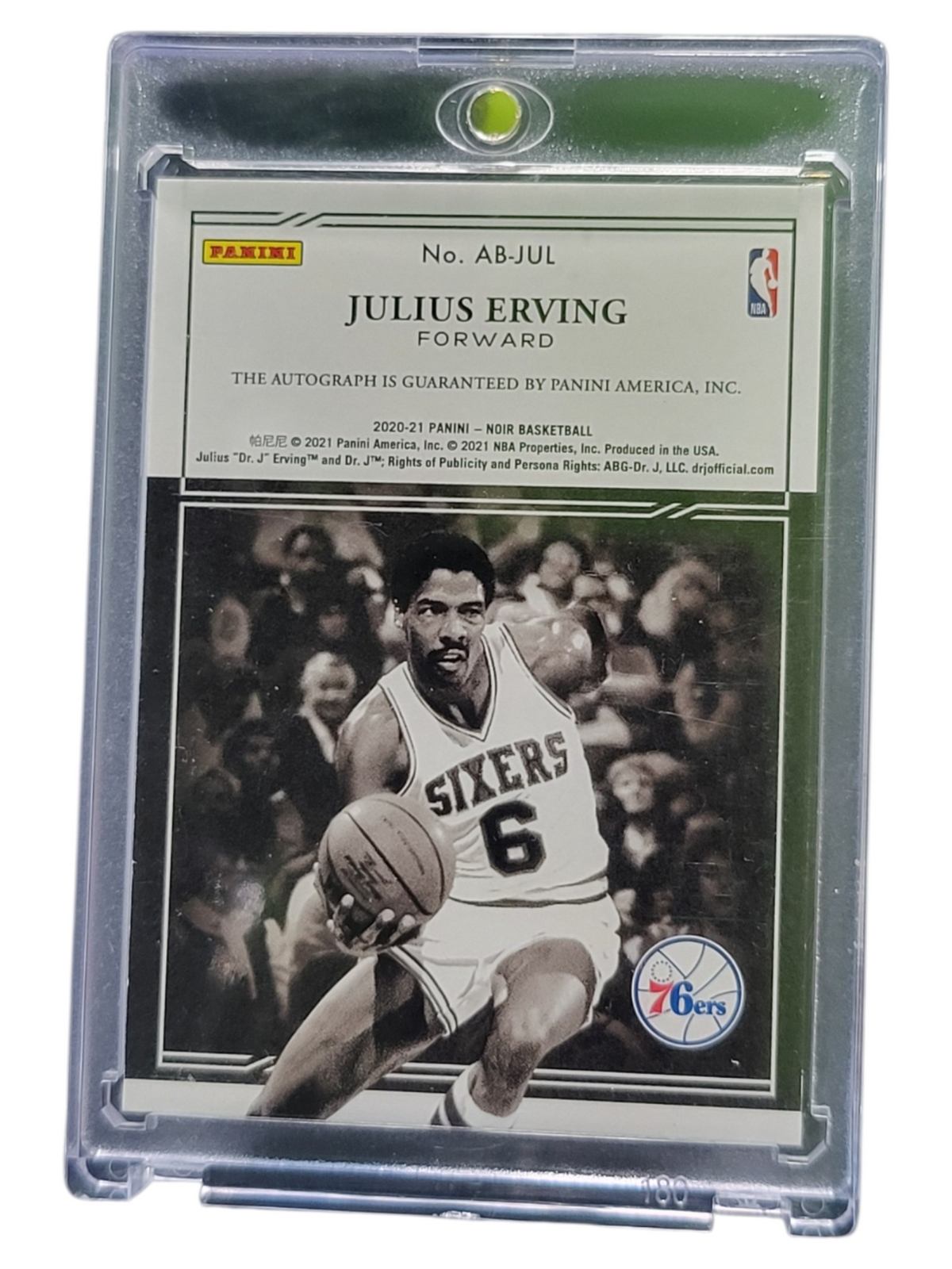 2021 Panini Noir Julius Erving #AB-JUL /