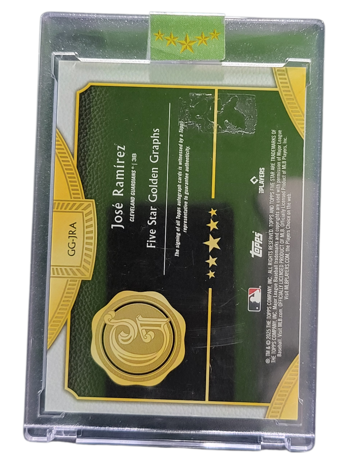 2025 Topps Five Star Golden Graphs José Ramírez #GG-JRA 17/50