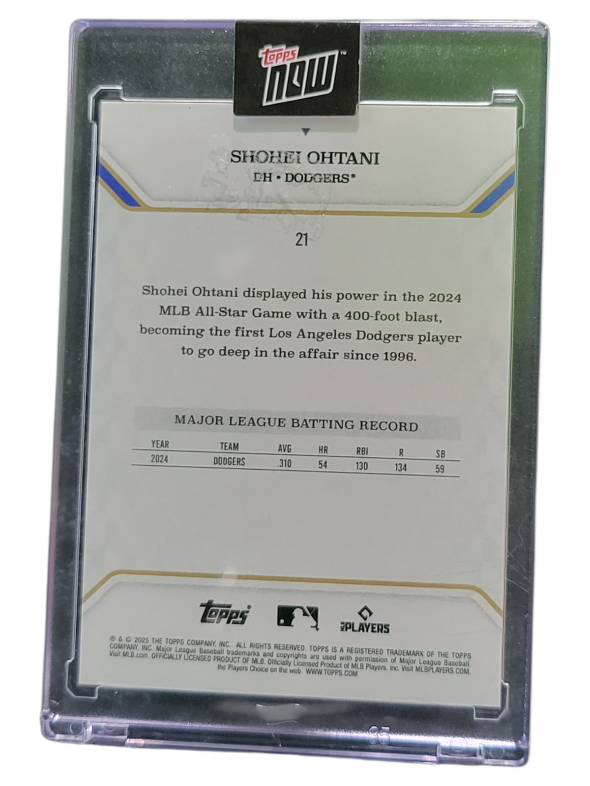 2025 Topps Now Shohei Ohtani #21 34/99