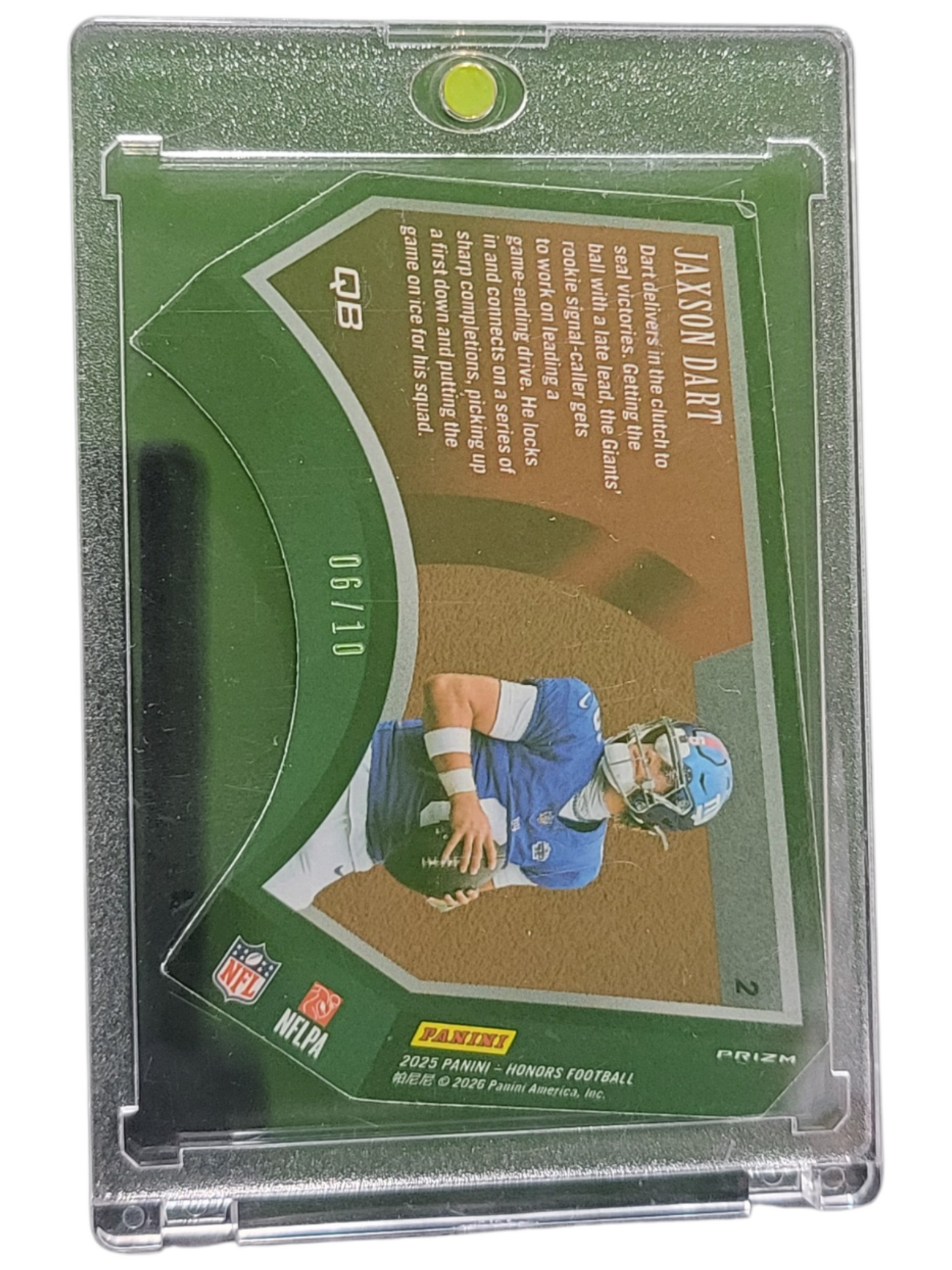 2026 Panini Honors Football Prizm Jaxson Dart #2 Green 06/10 RC