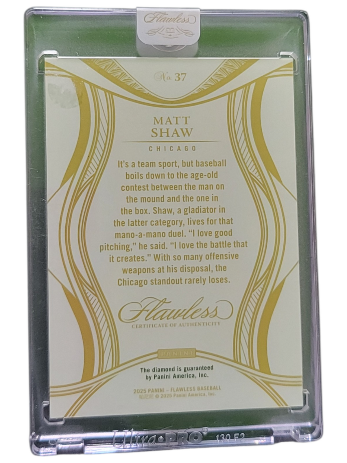 2025 Panini Flawless Baseball Matt Shaw #37 22/25