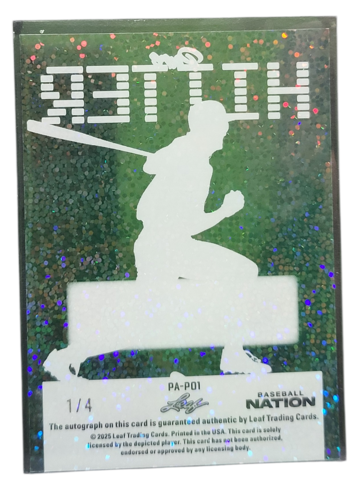 2025 Leaf Baseball Nation Pure Hitter Paul O'Neill #PA-PO1 Green Sparkle 1/4