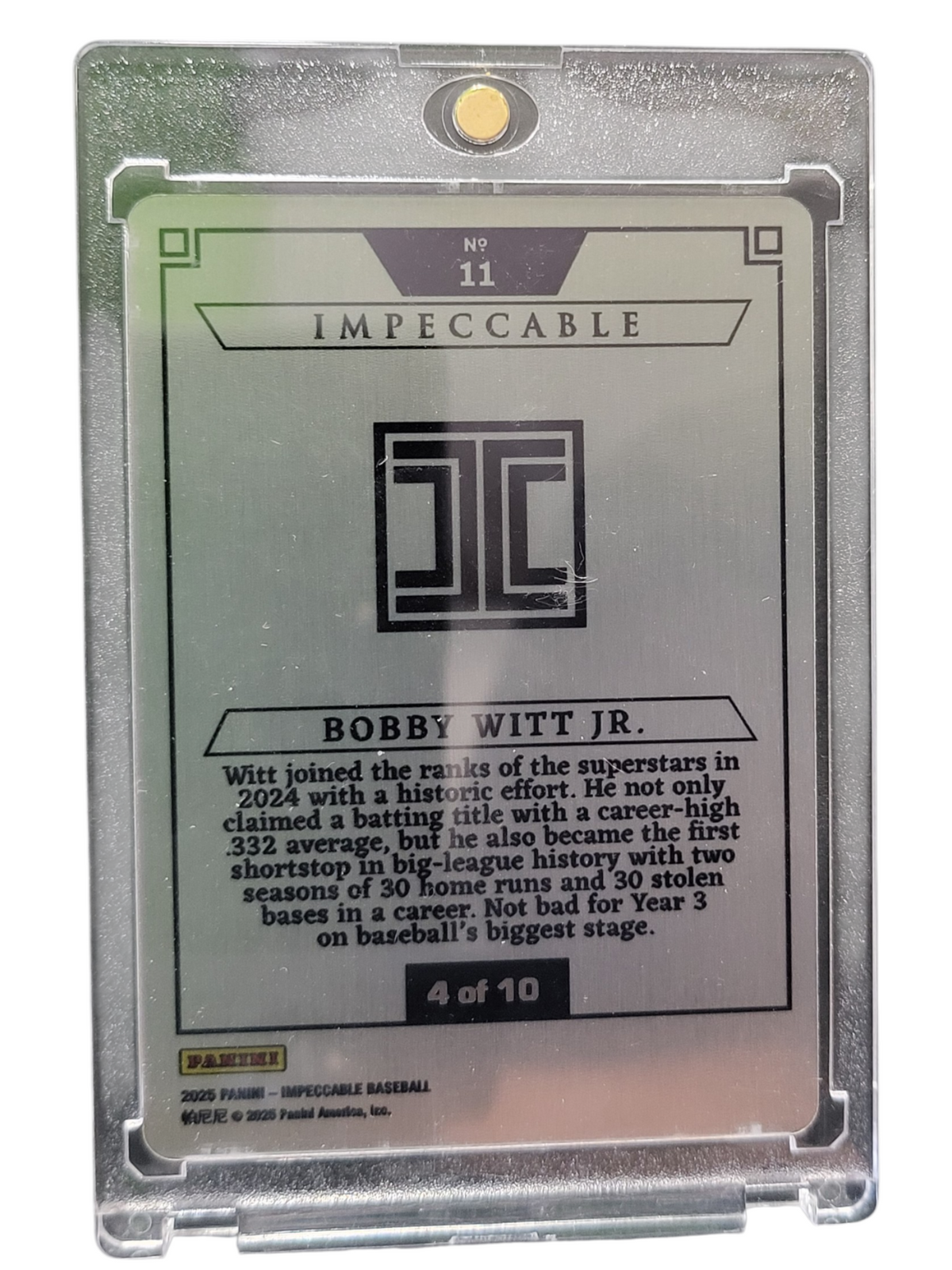 2025 Panini Impeccable Stainless Stars /10 Bobby Witt Jr. #11