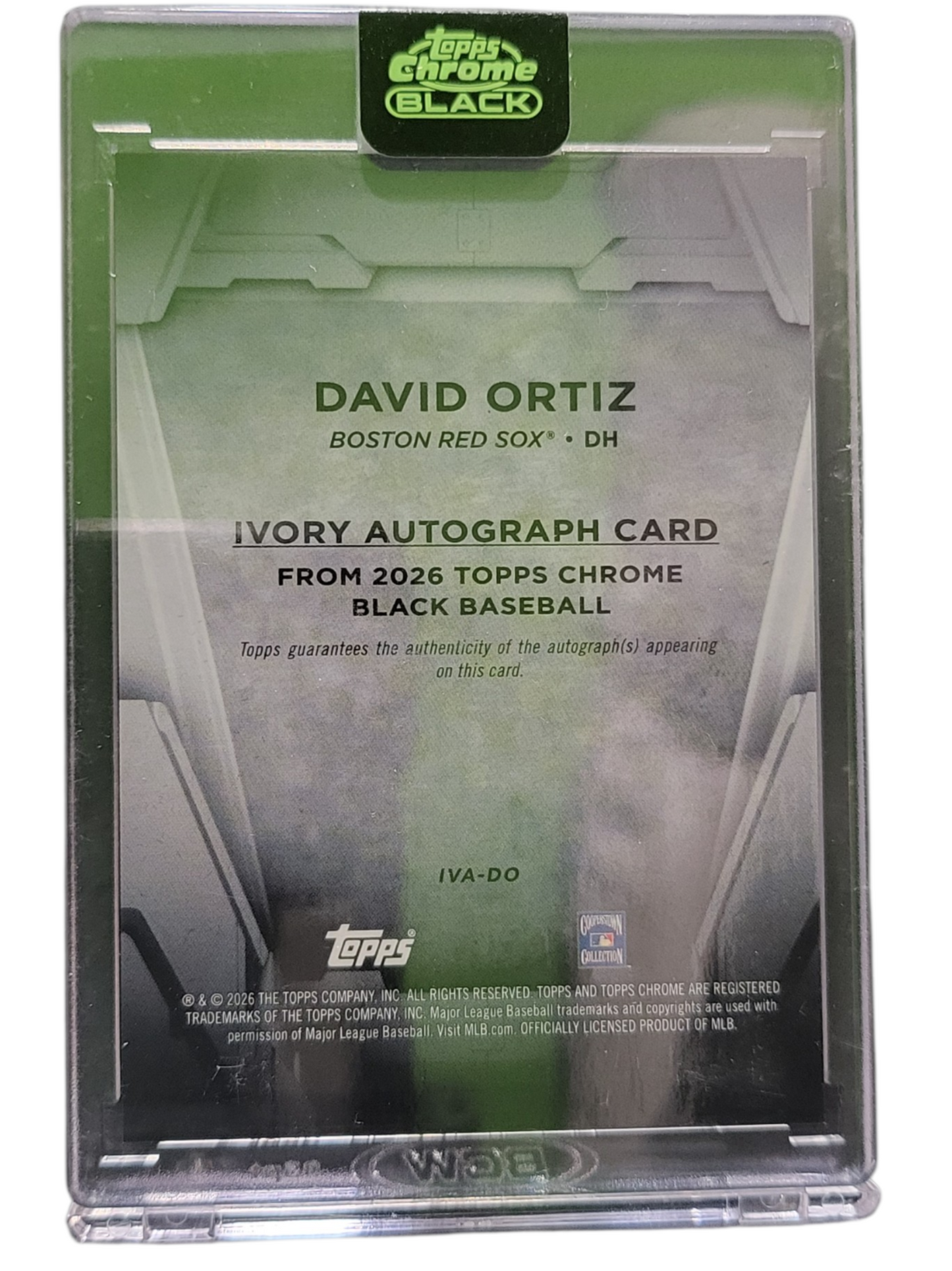 2026 Topps Chrome Black David Ortiz #IVA-DO Ivory 11/25