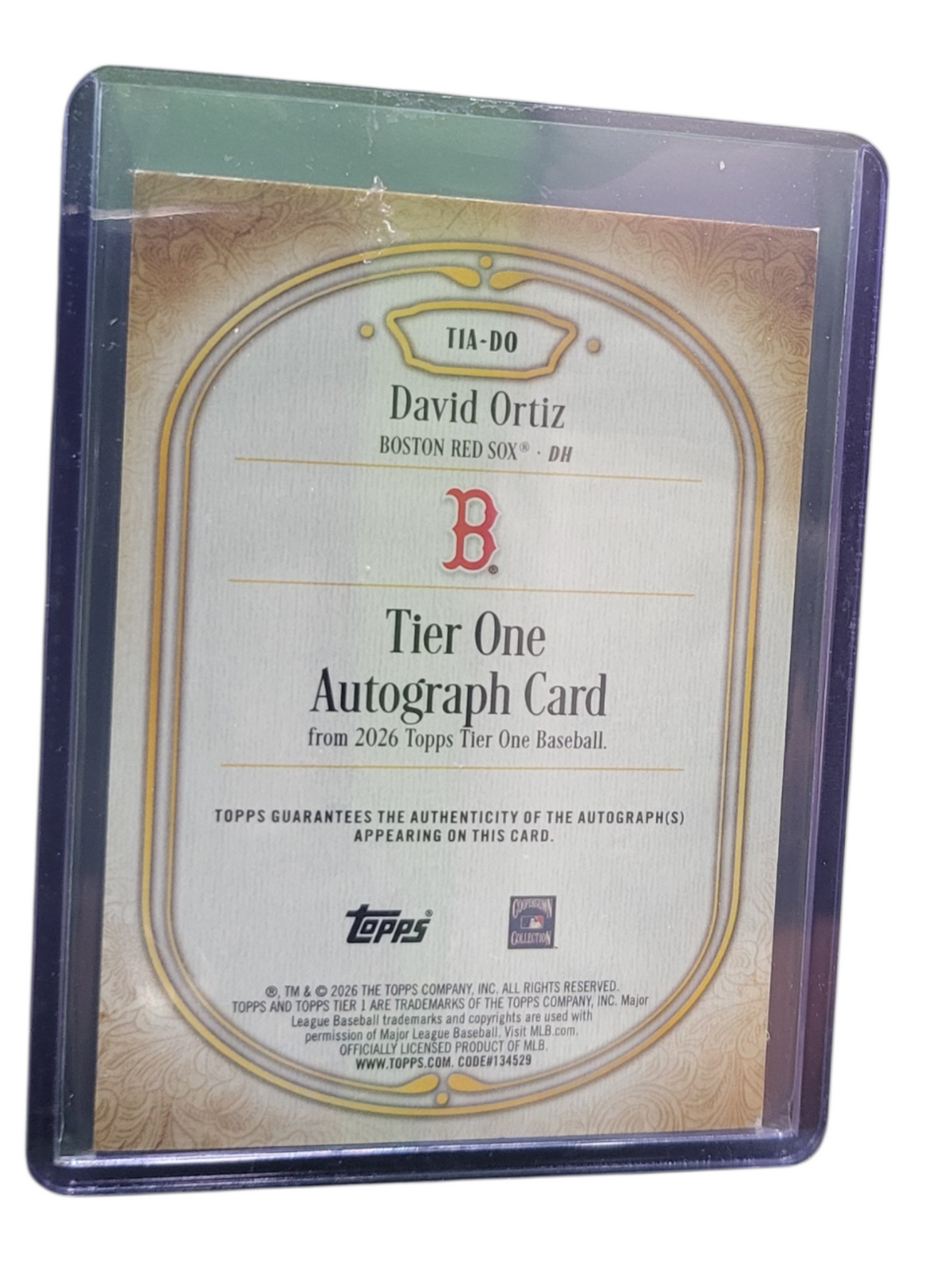 2026 Topps Tier One David Ortiz #TIA-DO 05/25