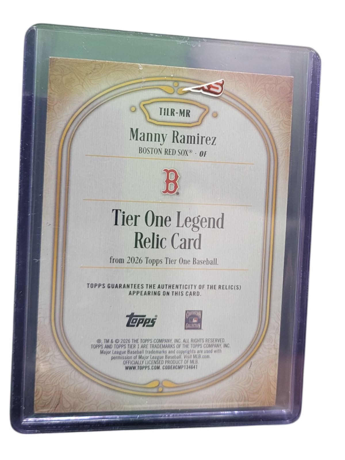 2026 Topps Tier One Manny Ramirez #T1LR-MR Relic 26/99 Game-Used Memorabilia