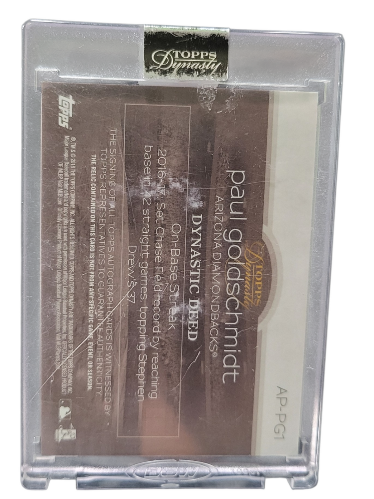 2018 Topps Dynasty Paul Goldschmidt #AP-PG1 Patch 5 / 5 Memorabilia