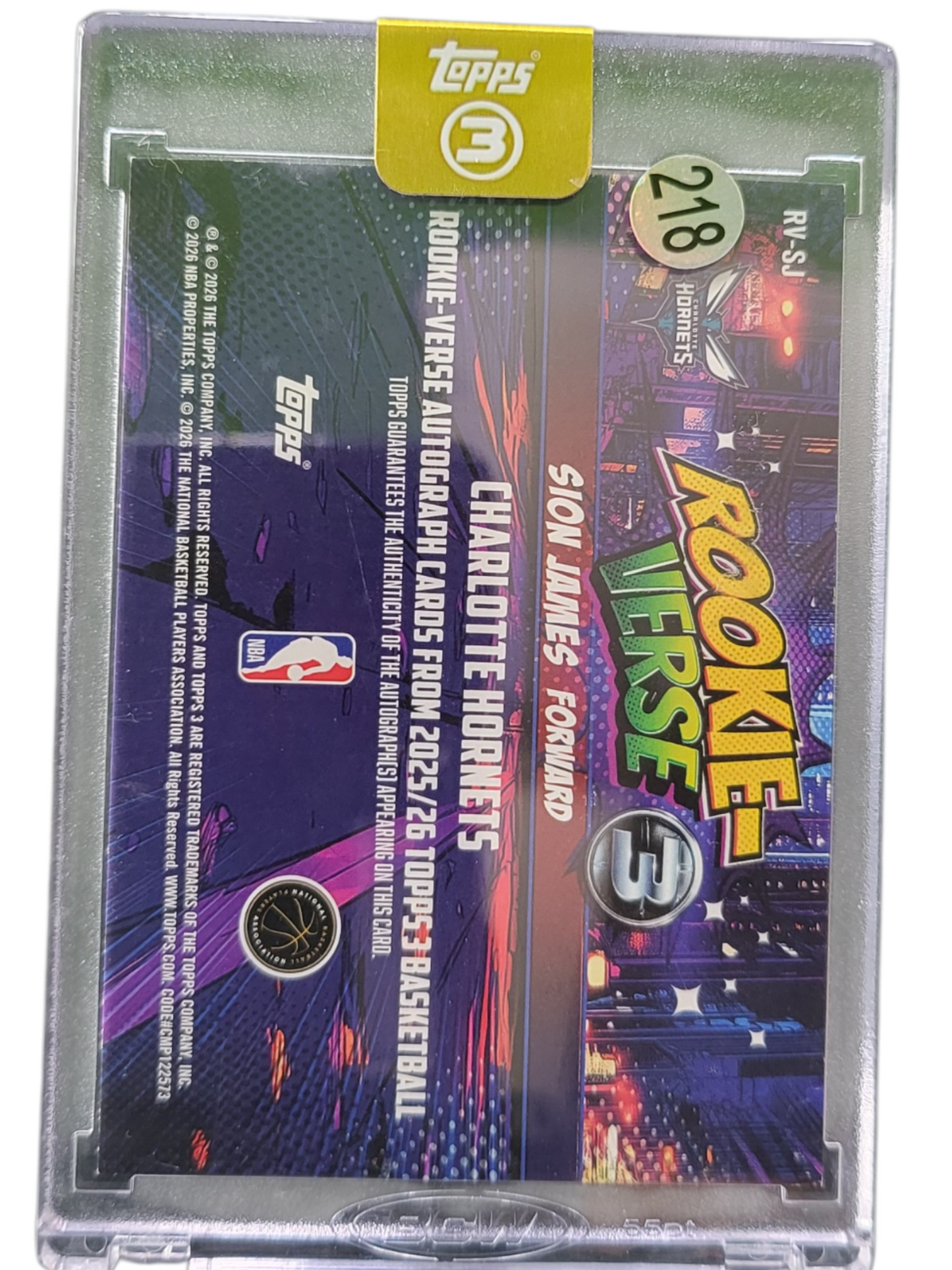 2026 Topps 3 Rookie-Verse Sion James #RV-SJ 1/5