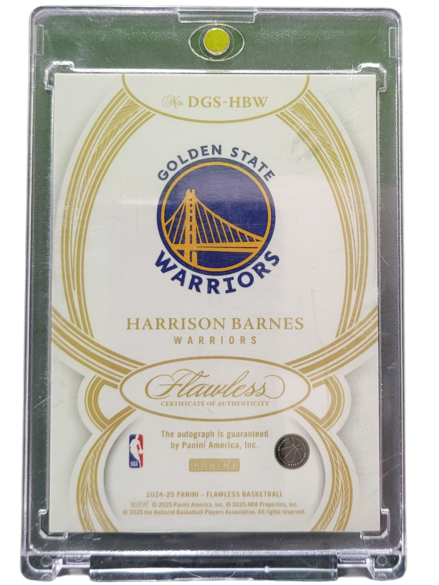 2025 Panini Flawless Draft Gem Signatures Harrison Barnes #DGS-HBW