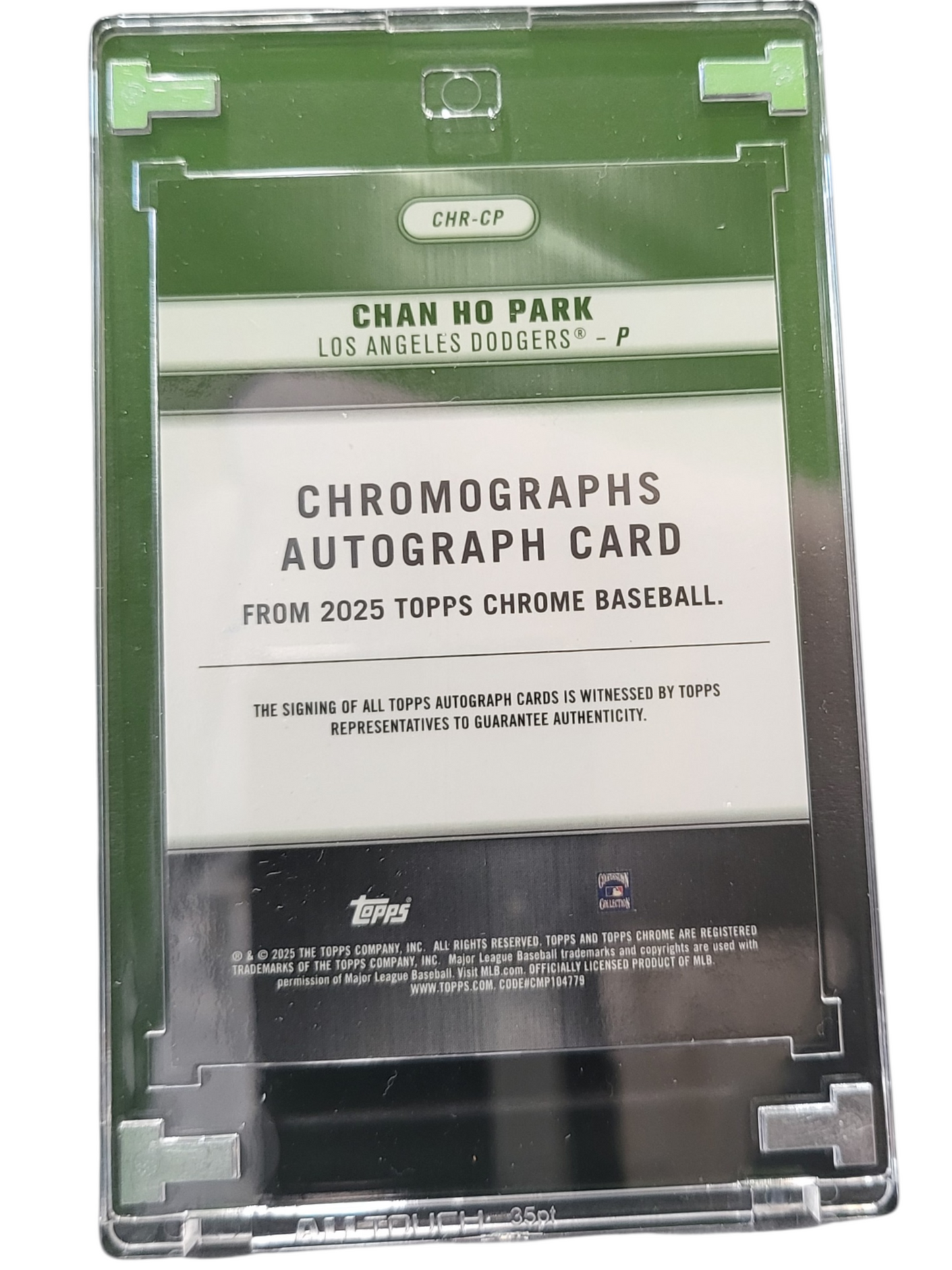 2025 Topps Chrome Chromographs Chan Ho Park #CHR-CP Green 32/50