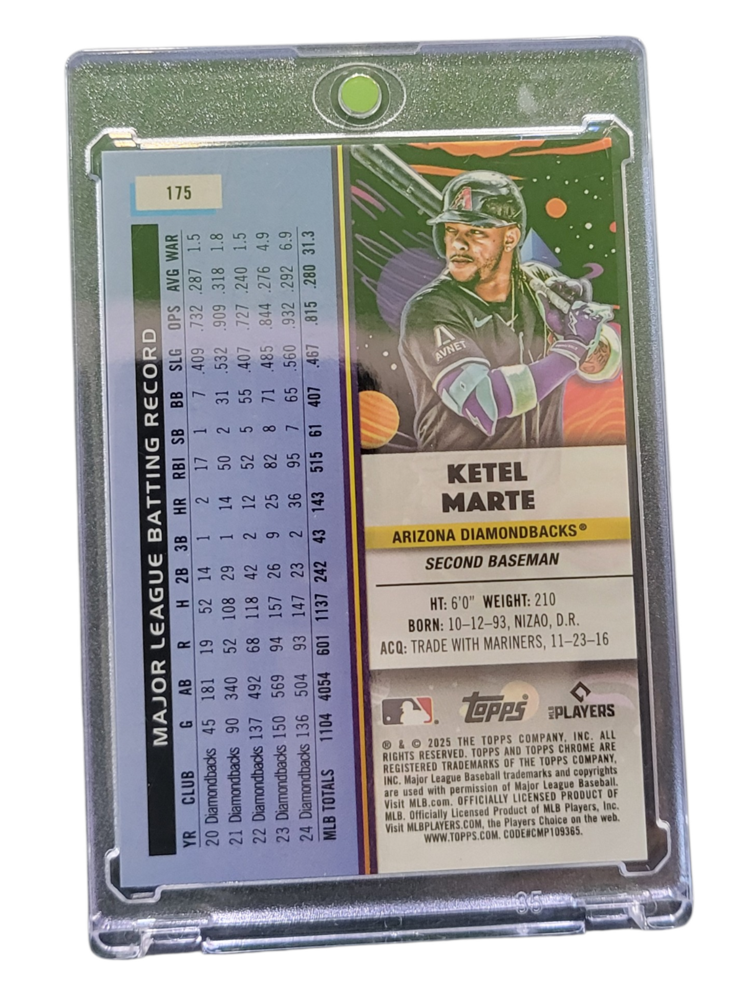 2025 Topps Chrome Cosmic Ketel Marte #175 Orange 01/10