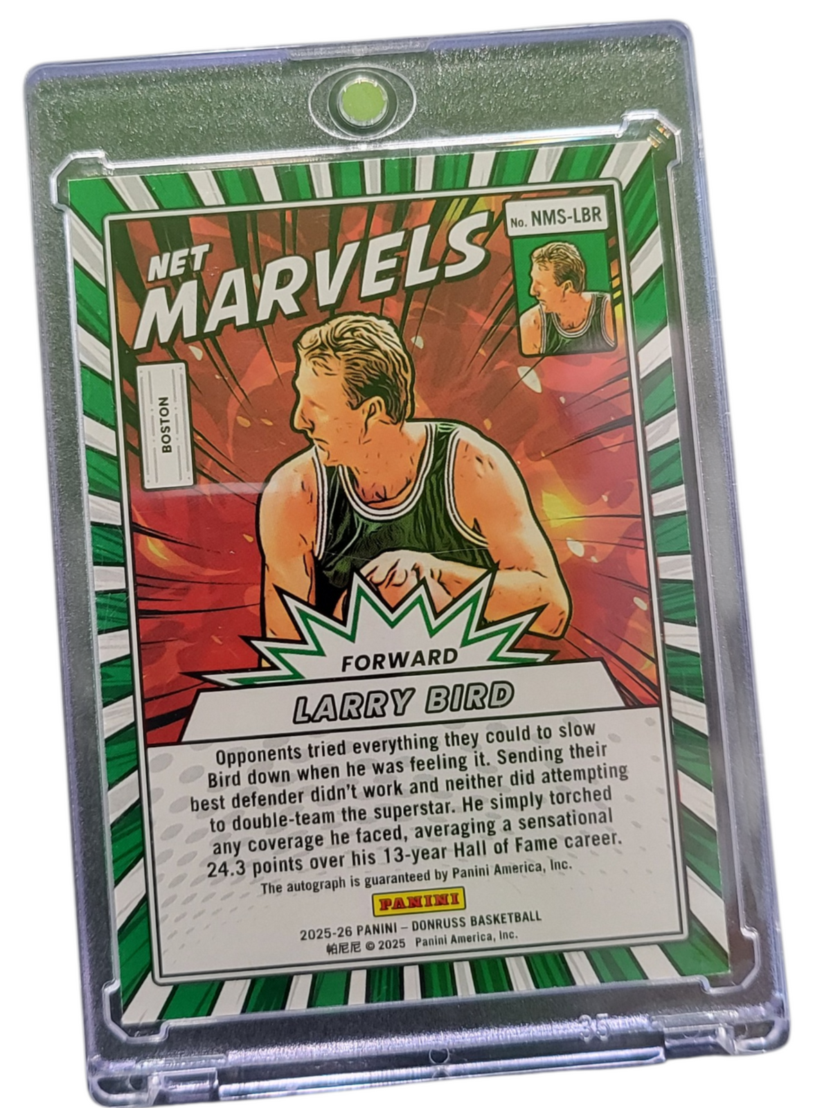 2025 Panini Donruss Net Marvels Larry Bird #NMS-LBR Green 08/10