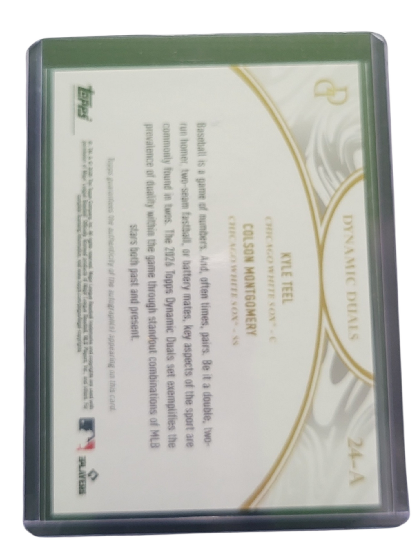 2026 Topps Dynamic Duals Kyle Teel Colson Montgomery #24-A
