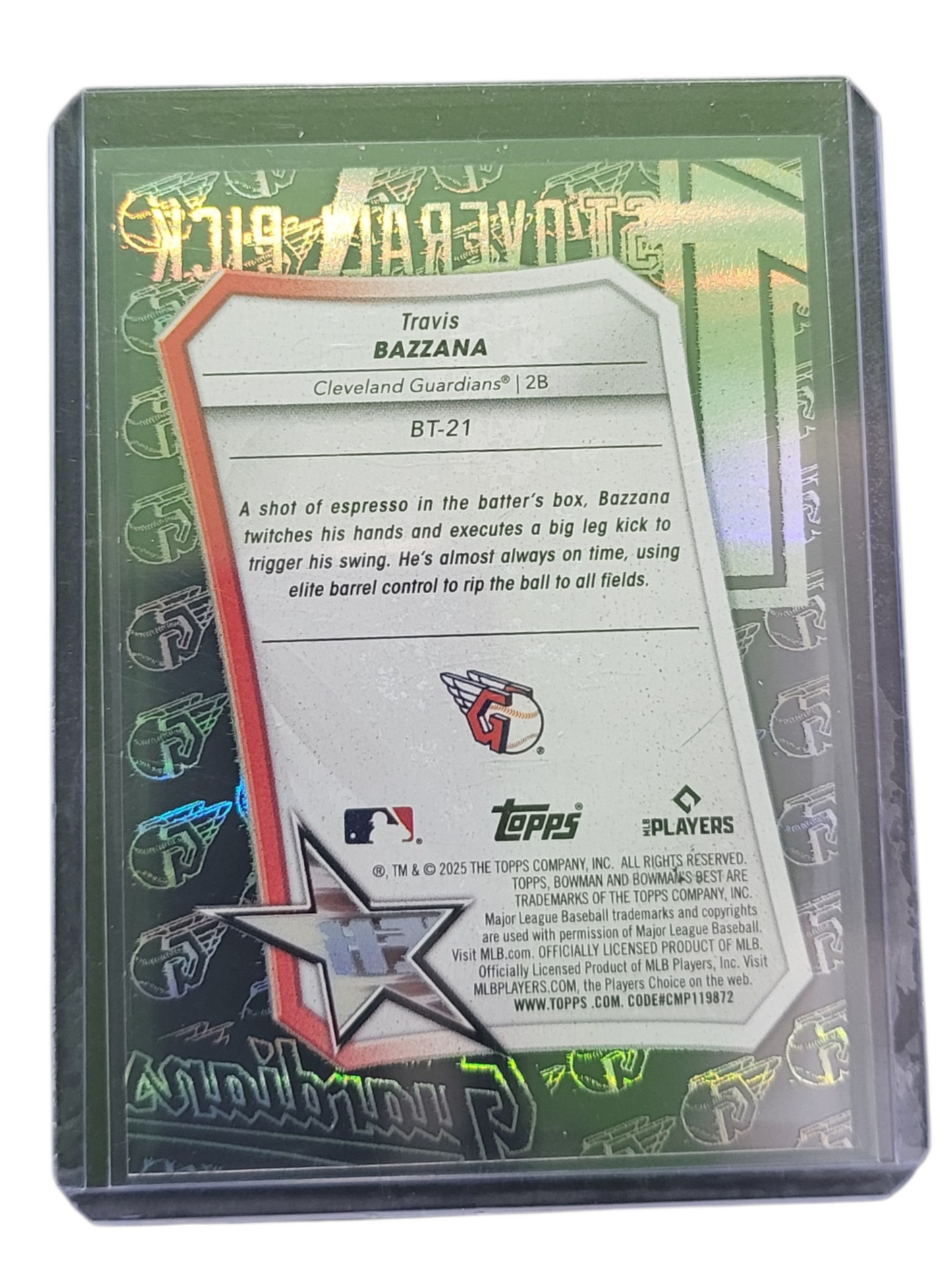 2025 Bowman's Best Best-Tek Travis Bazzana #BT-21 Green Refractor 76/99