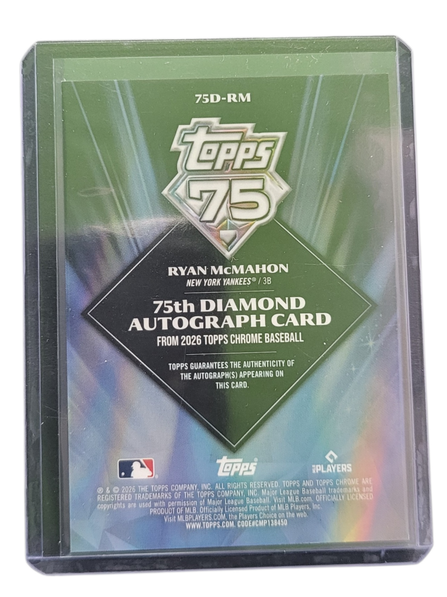 2026 Topps Chrome Ryan McMahon #75D-RM Green Diamond 97/99