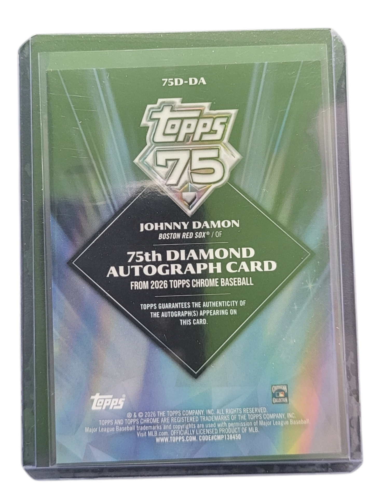 2026 Topps Chrome Johnny Damon #75D-DA Green 31/50