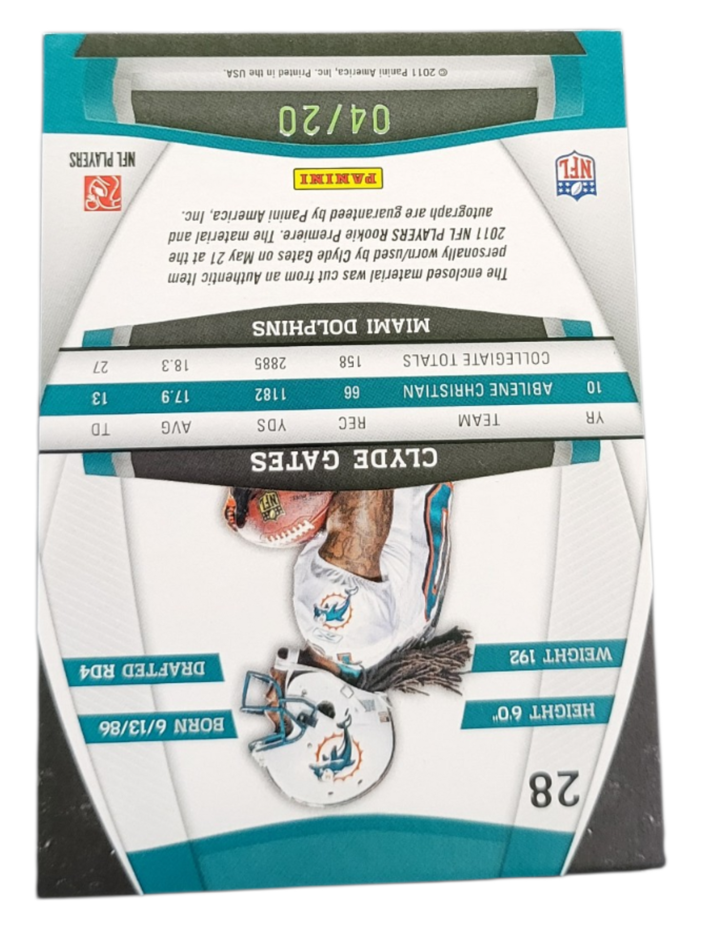 2011 Panini Gridiron Gear Rookie Gridiron Gems Clyde Gates #28 Triple Patch