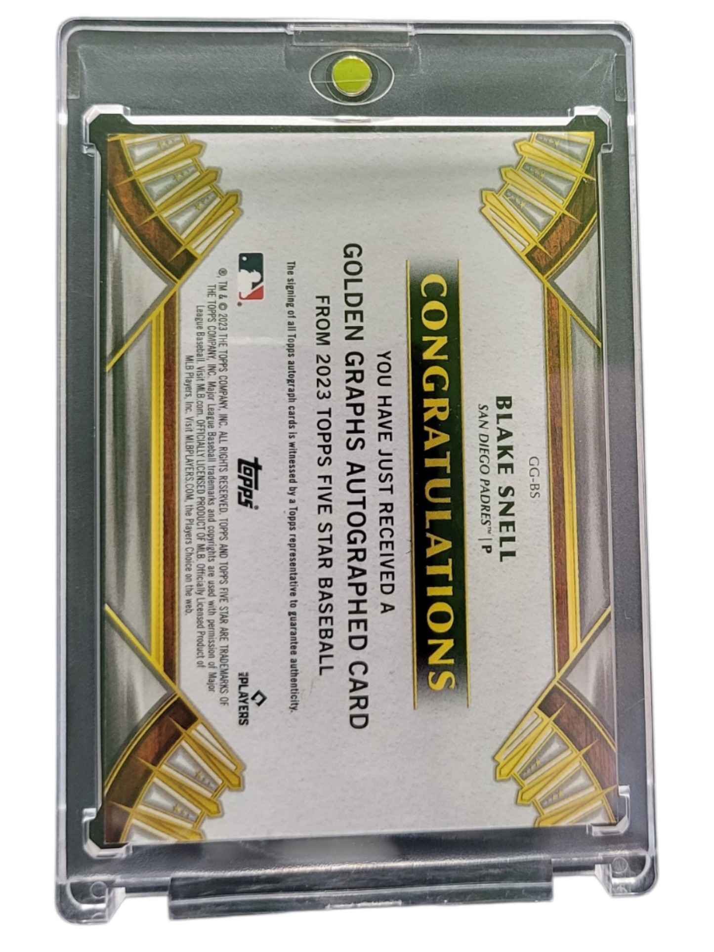 2023 Topps Five Star Golden Graphs Blake Snell #GG-BS Green