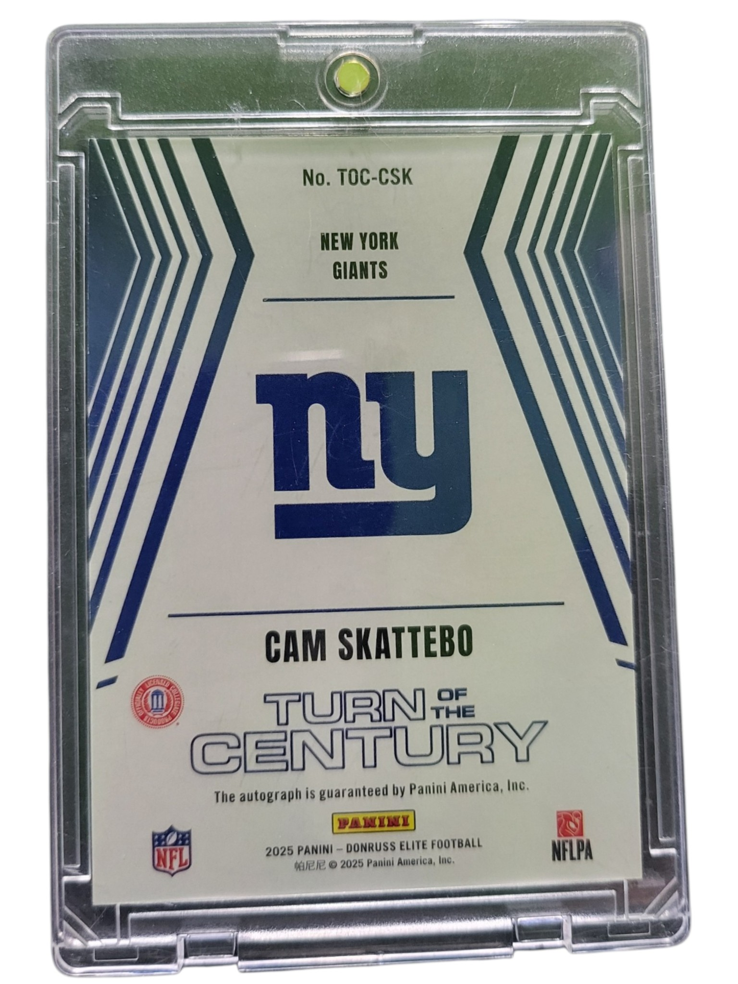 2025 Panini Donruss Elite Turn of the Century Cam Skattebo #TOC-CSK 24/75 RC
