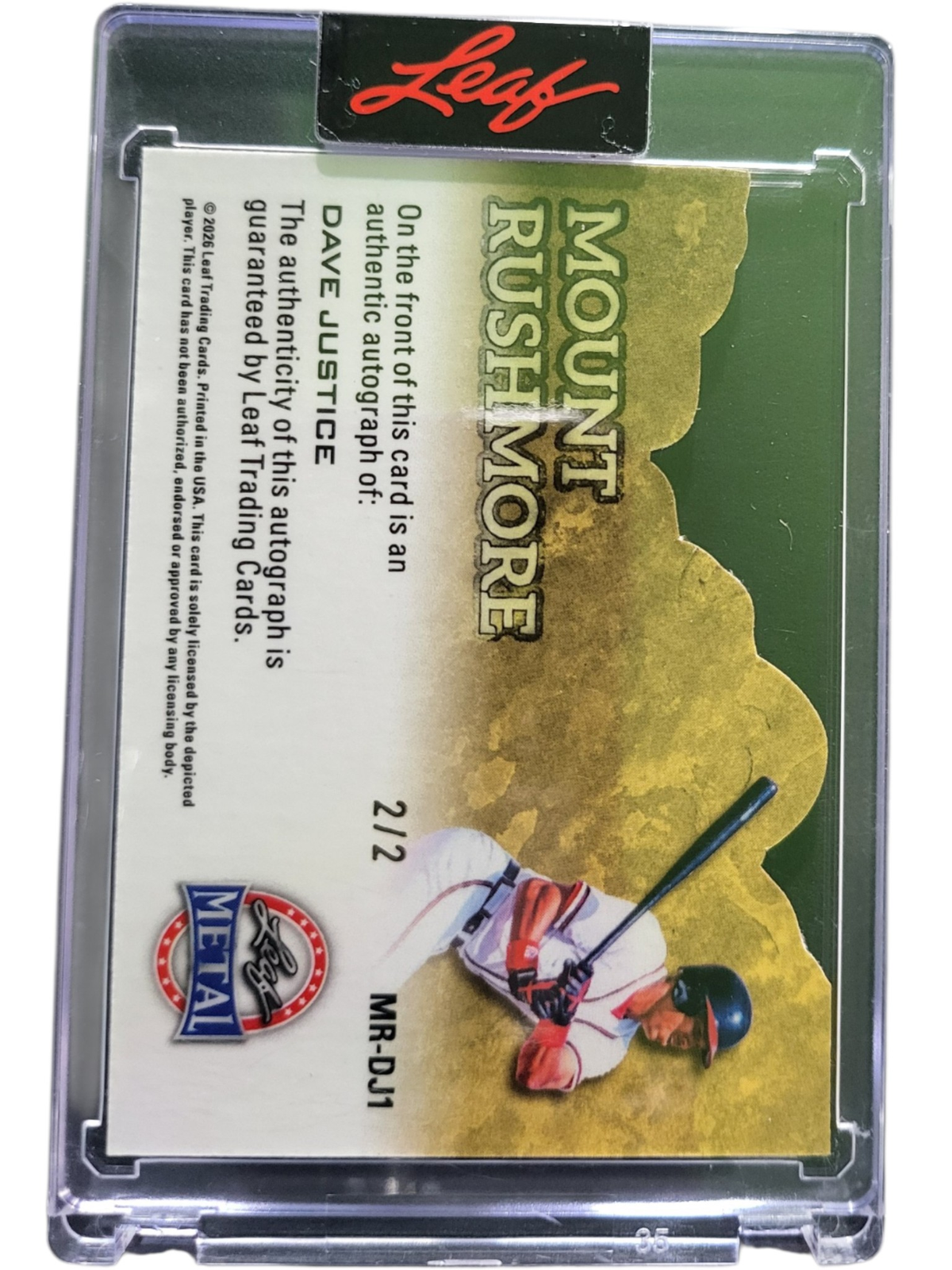 2026 Leaf Metal Mount Rushmore Dave Justice #MR-DJ1 Red 2/2
