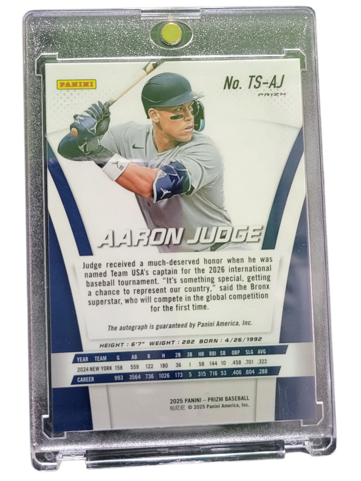 2025 Panini Prizm Baseball Aaron Judge #TS-AJ Silver