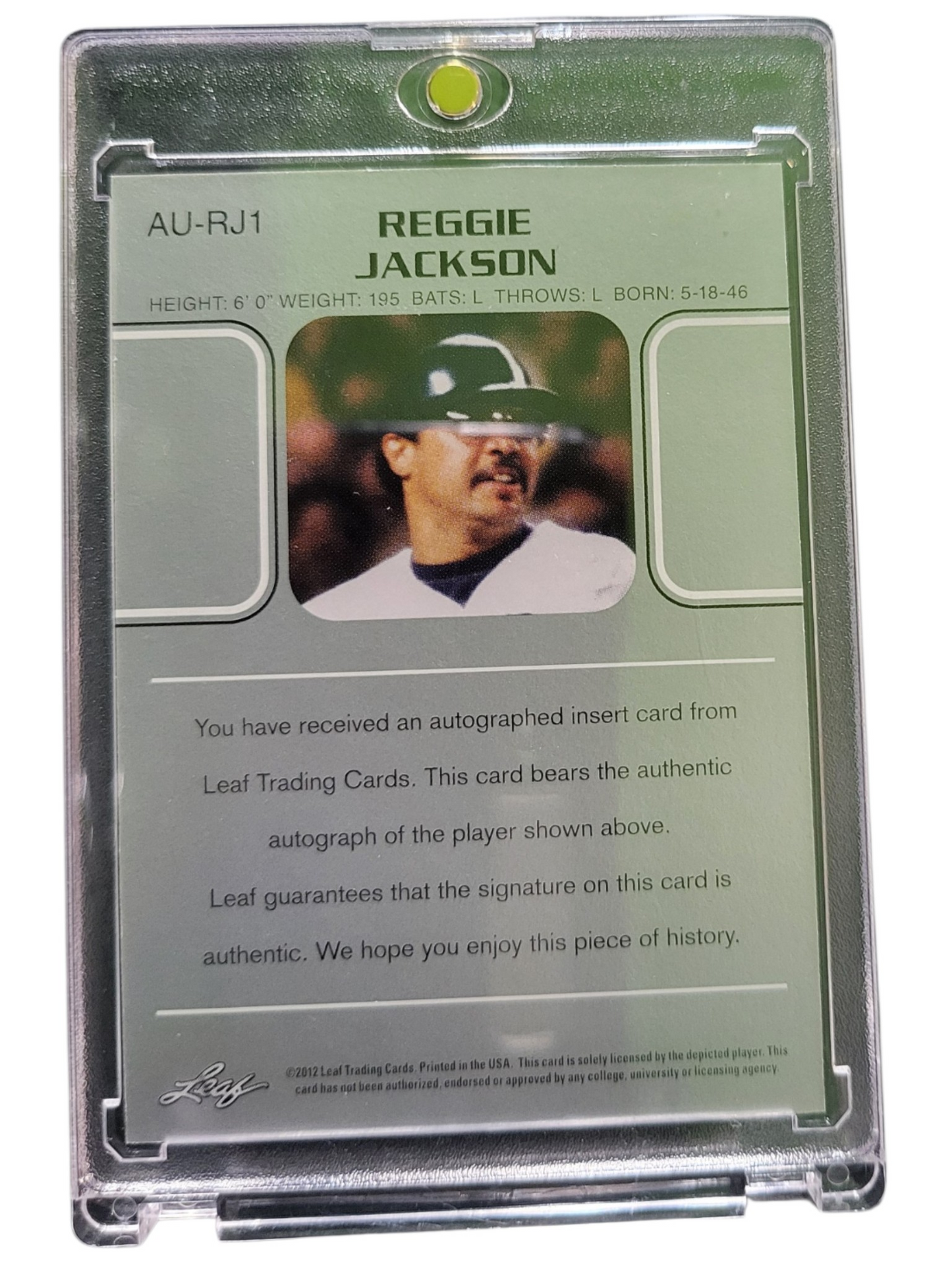 2012 Leaf Memories Reggie Jackson #AU-RJ1 11/25