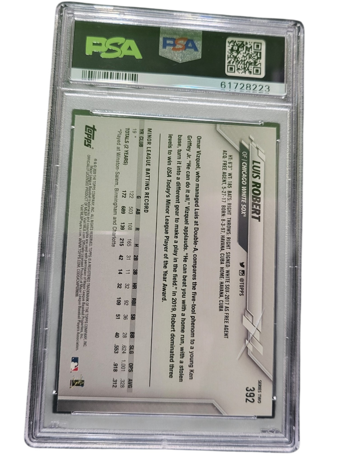 2020 Topps Luis Robert #392 PSA 9