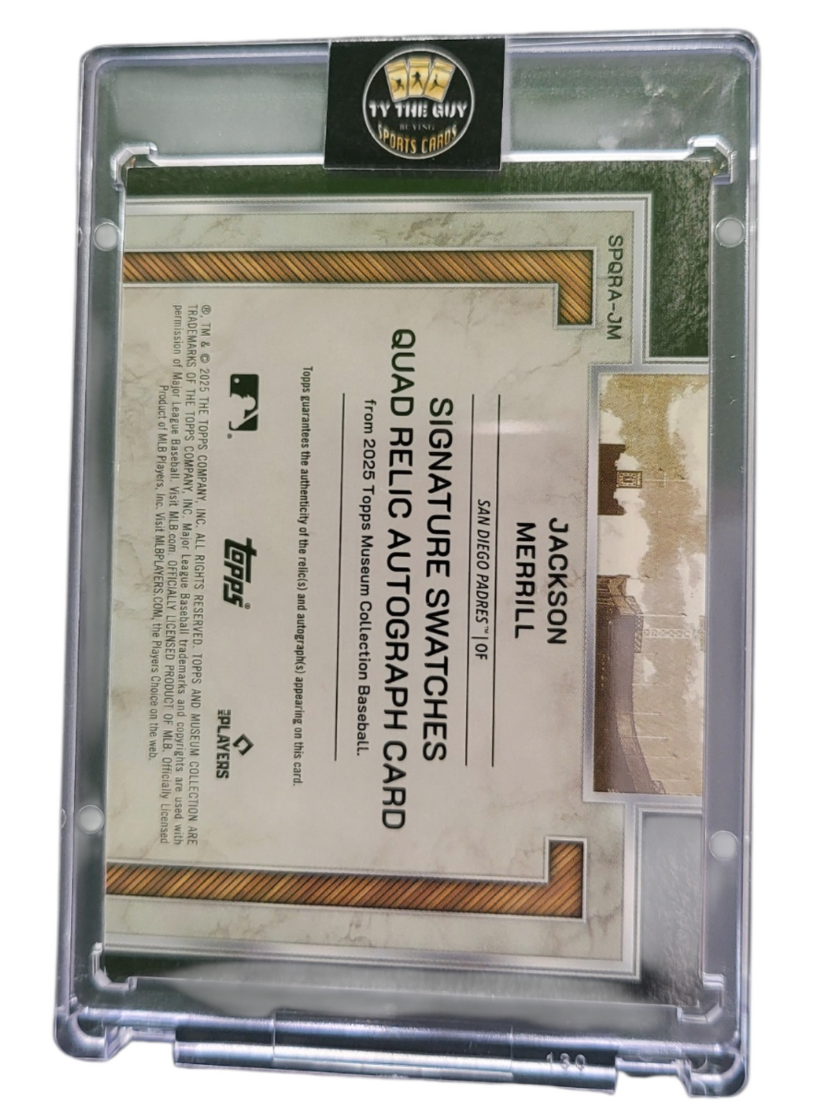 2025 Topps Museum Collection Jackson Merrill #SPQRA-JM Autograph Quad Relic Memorabilia