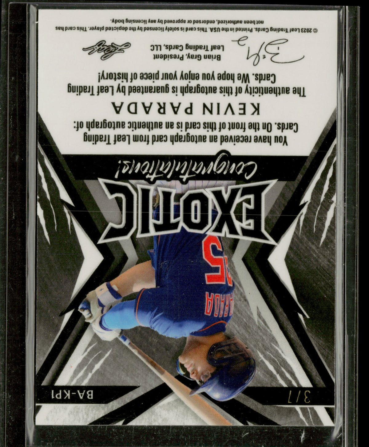 2023 Leaf Exotic Baseball Kevin Parada #BA-KP1