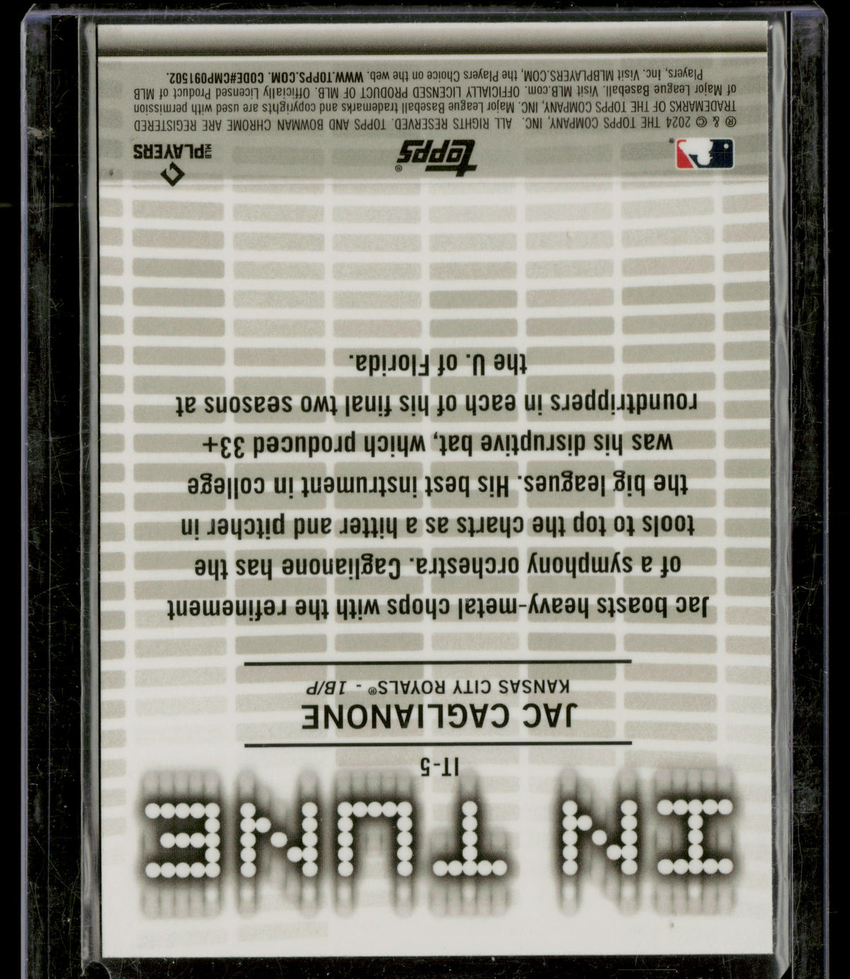 2024 Bowman Chrome In Tune Jac Caglianone #IT-5