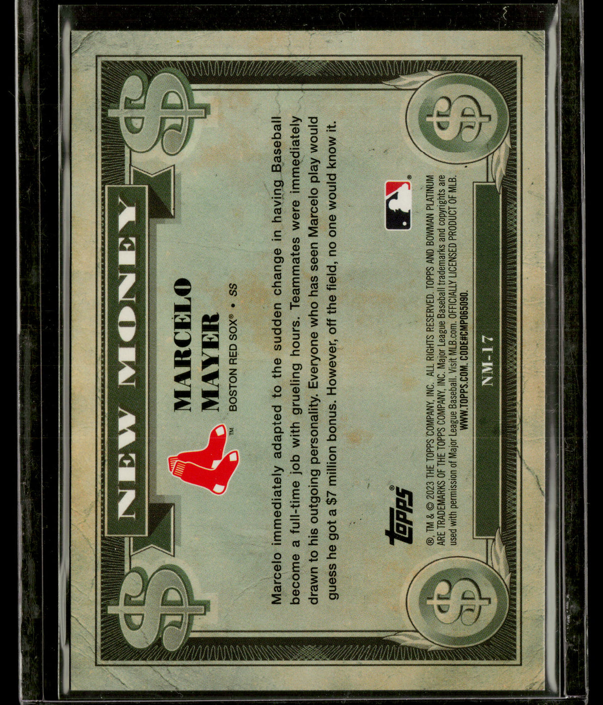 2023 Bowman Platinum New Money Marcelo Mayer #NM-17