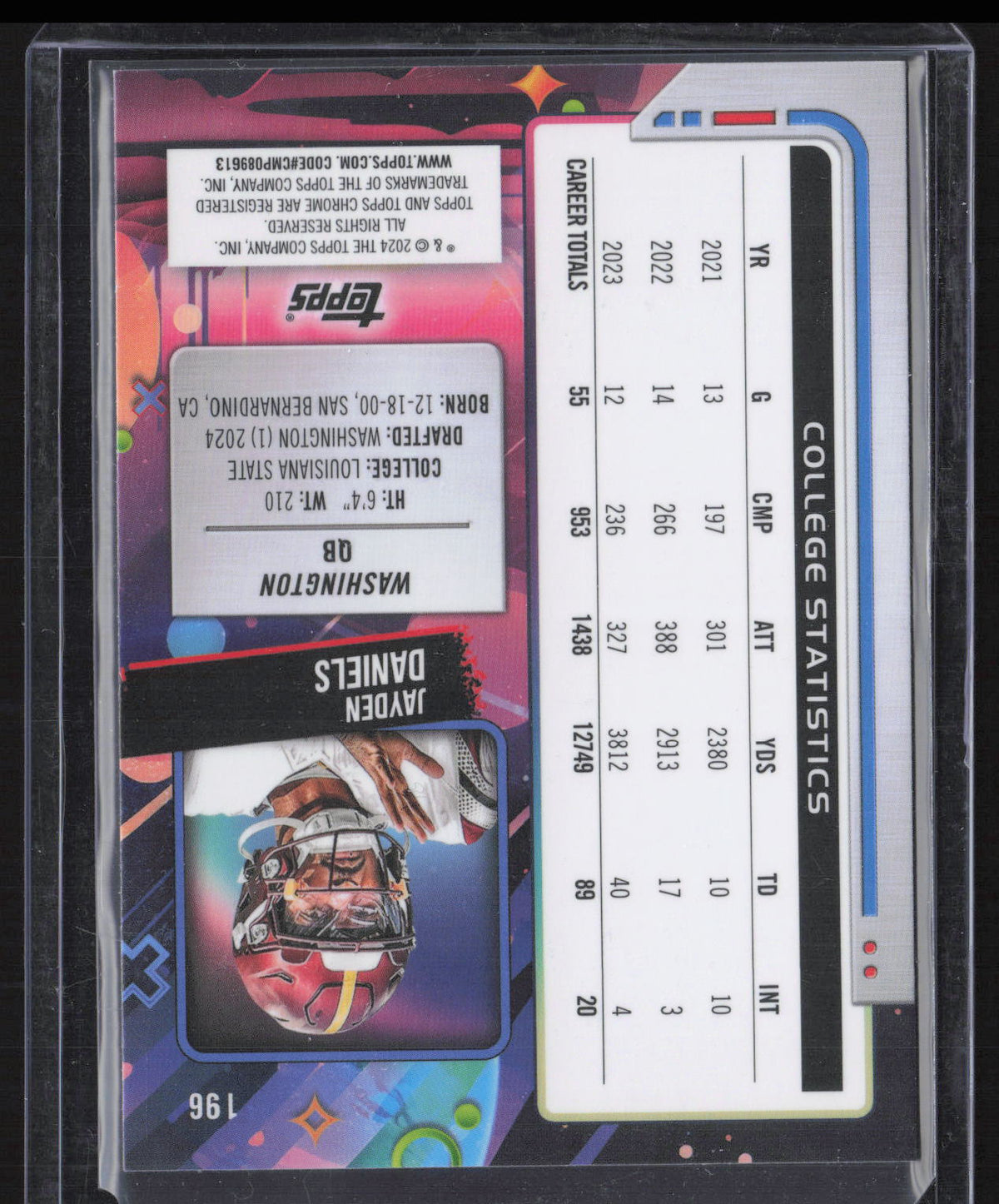 2024 Topps Chrome Jayden Daniels #196 RC