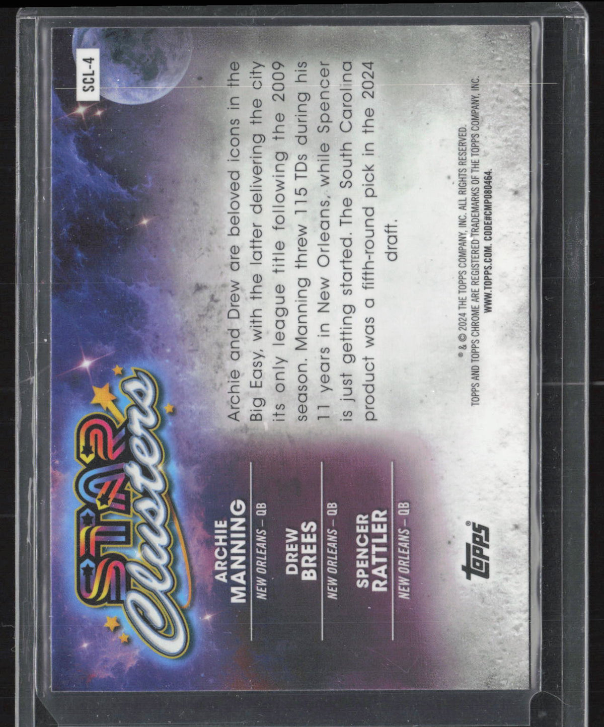 2024 Topps Chrome Star Clusters Archie Manning Spencer Rattler Drew Brees #SCL-4