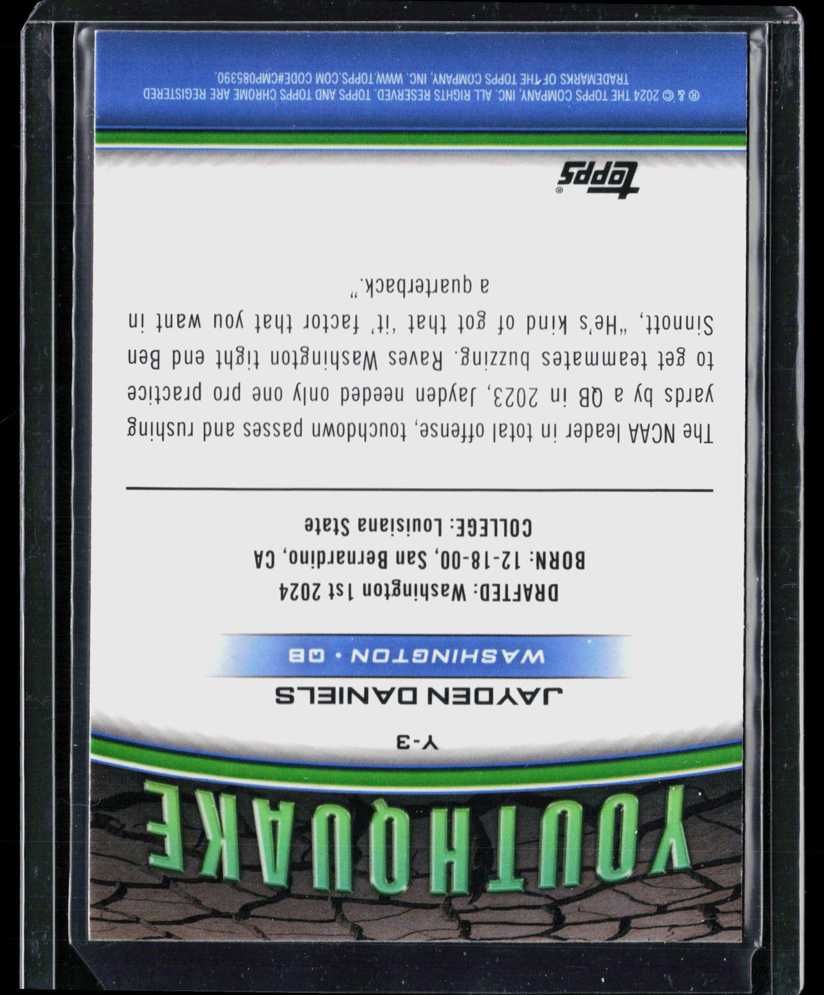 2024 Topps Chrome Youthquake Jayden Daniels #Y-3 RC