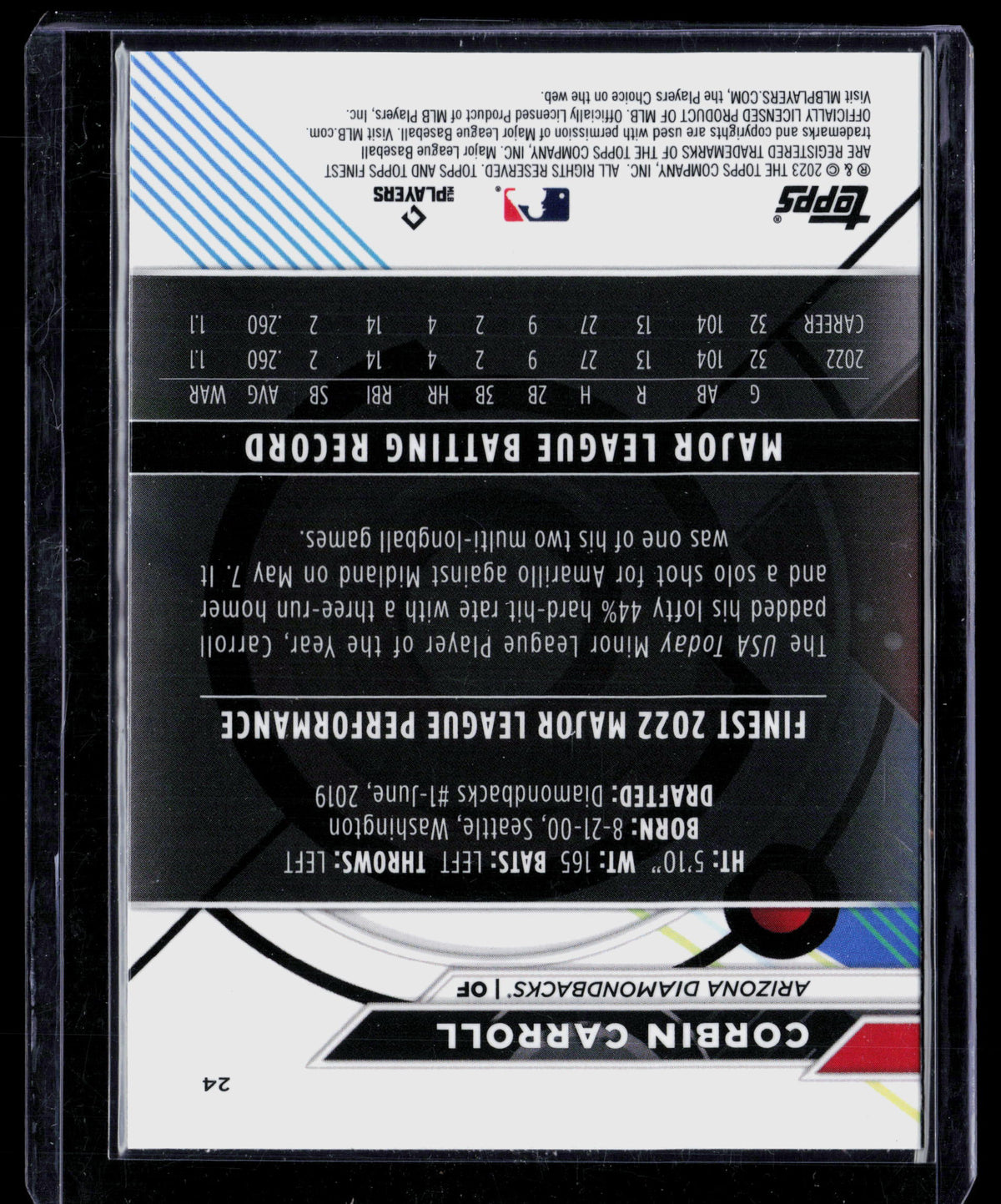 2023 Topps Finest Corbin Carroll #24 RC