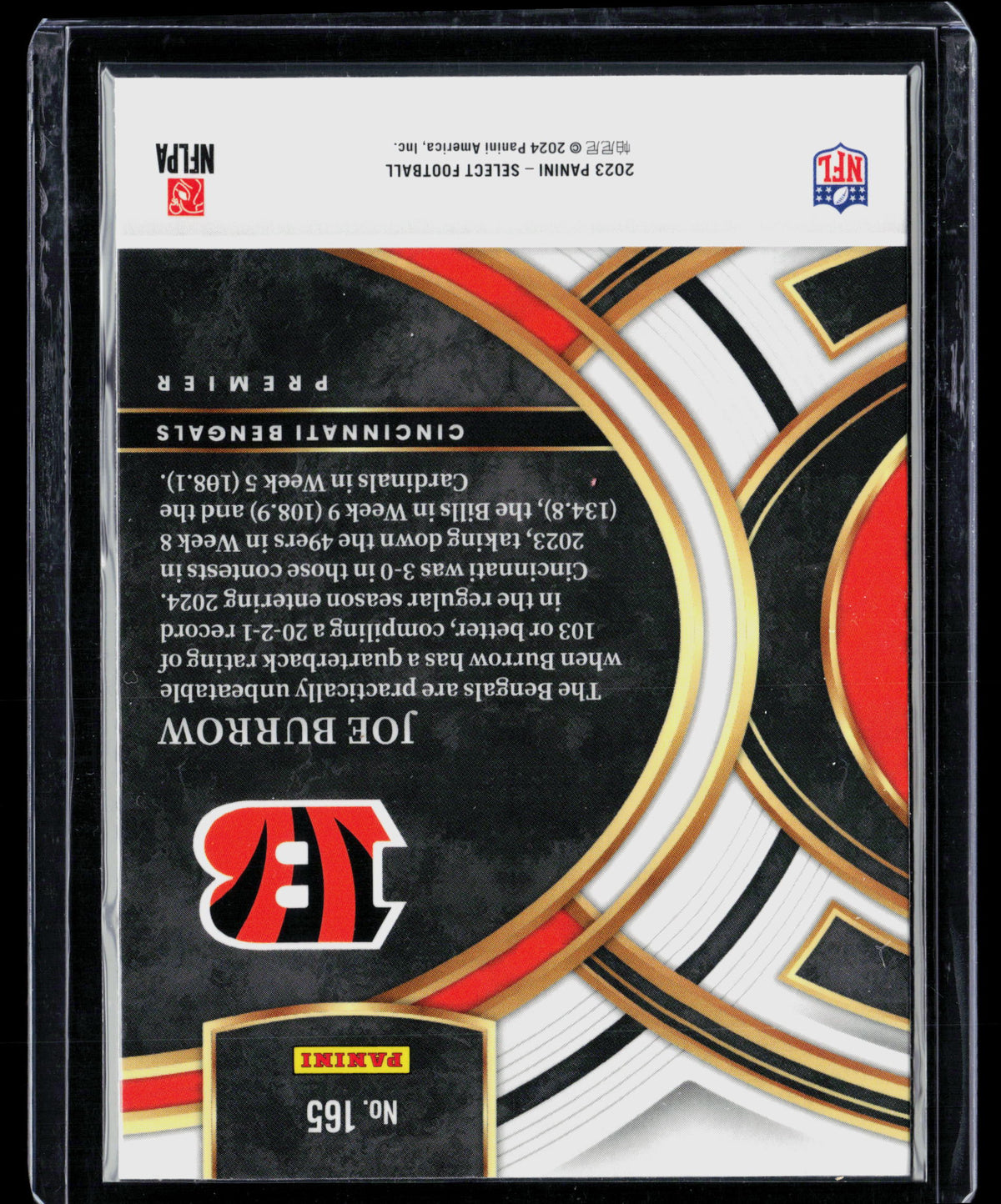 2024 Panini Select Joe Burrow #165 Premier Level