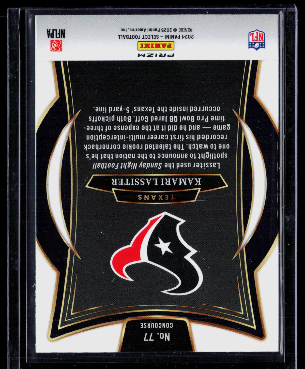 2025 Panini Select Kamari Lassiter #77 RC