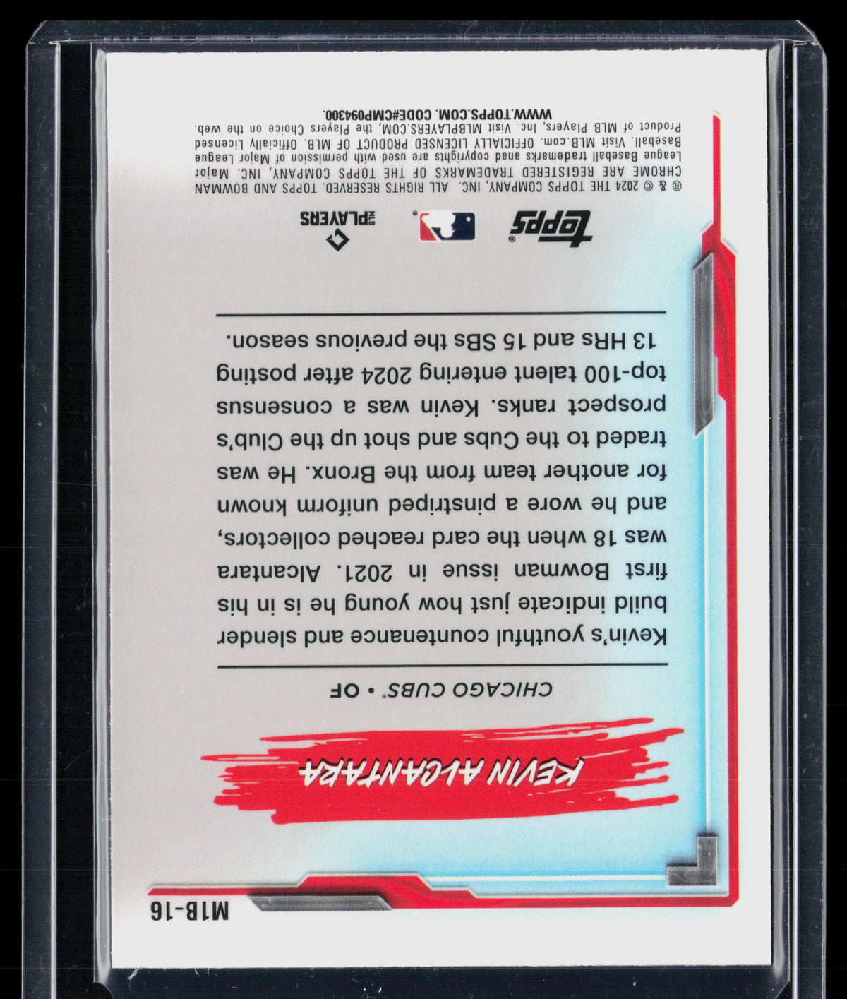 2024 Bowman Chrome My 1st Bowman Kevin Alcantara #M1B-16 Mega Box Mojo Refractor