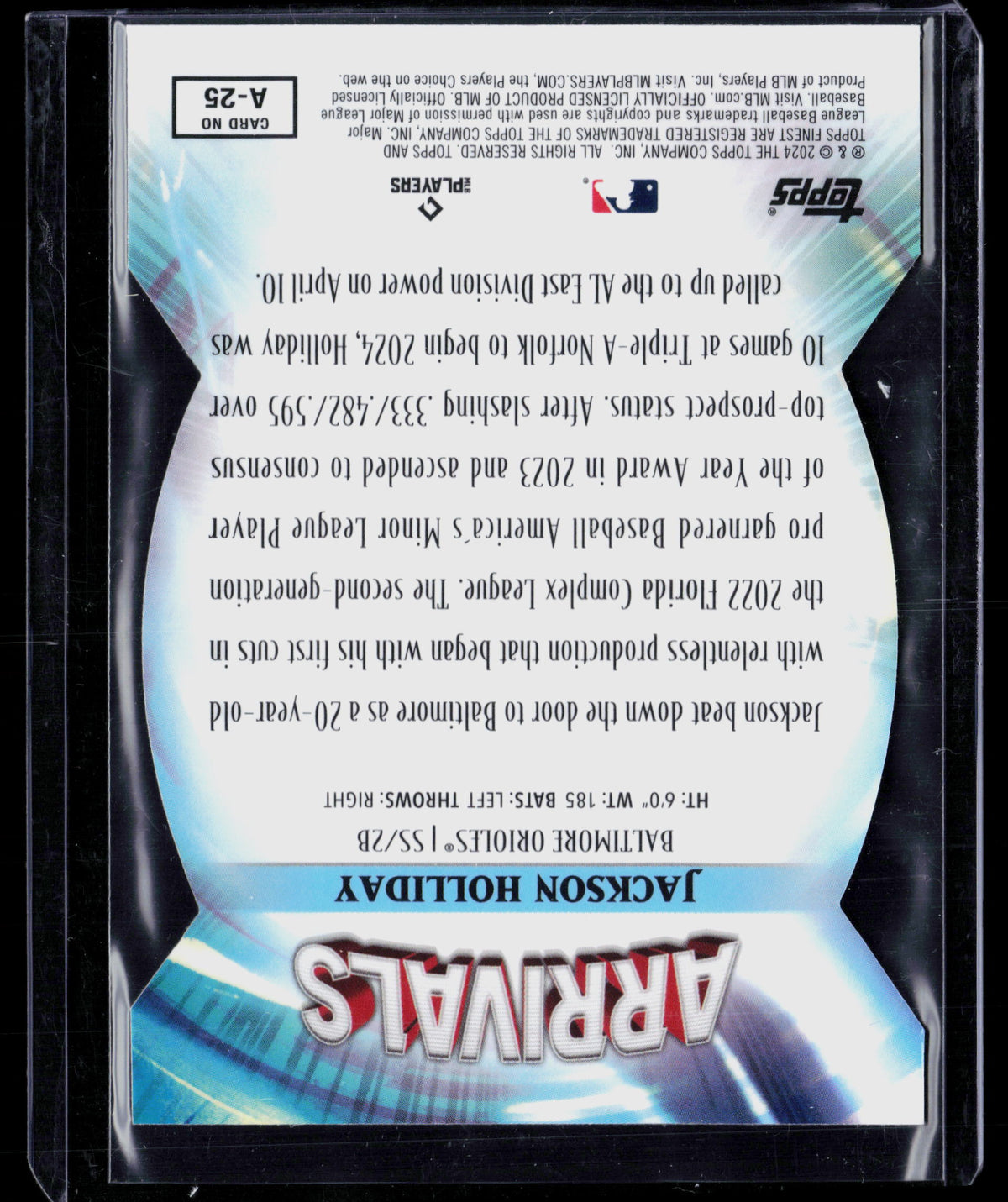 2024 Topps Finest Arrivals Jackson Holliday #A-25 RC