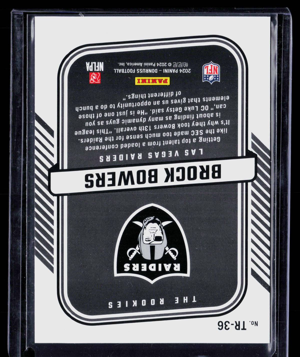 2024 Panini Donruss The Rookies Brock Bowers #TR-36 Laser