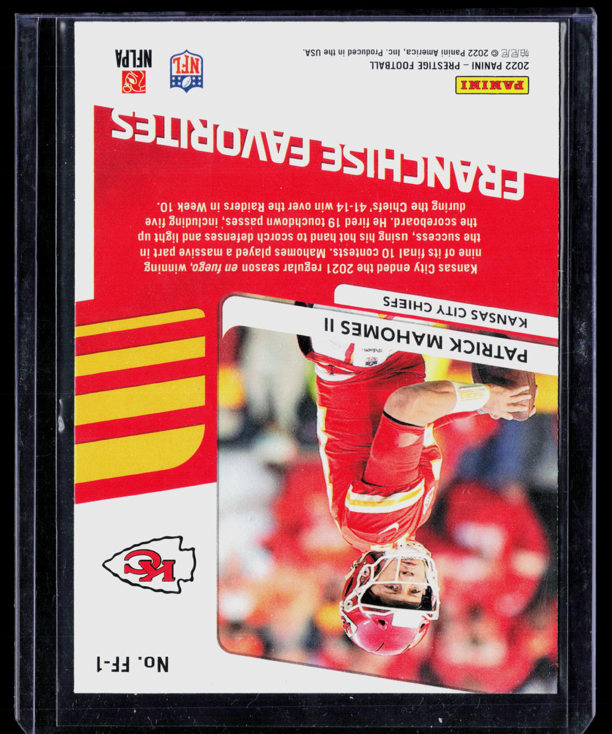 2022 Panini Prestige Franchise Favorites Patrick Mahomes II #FF-1