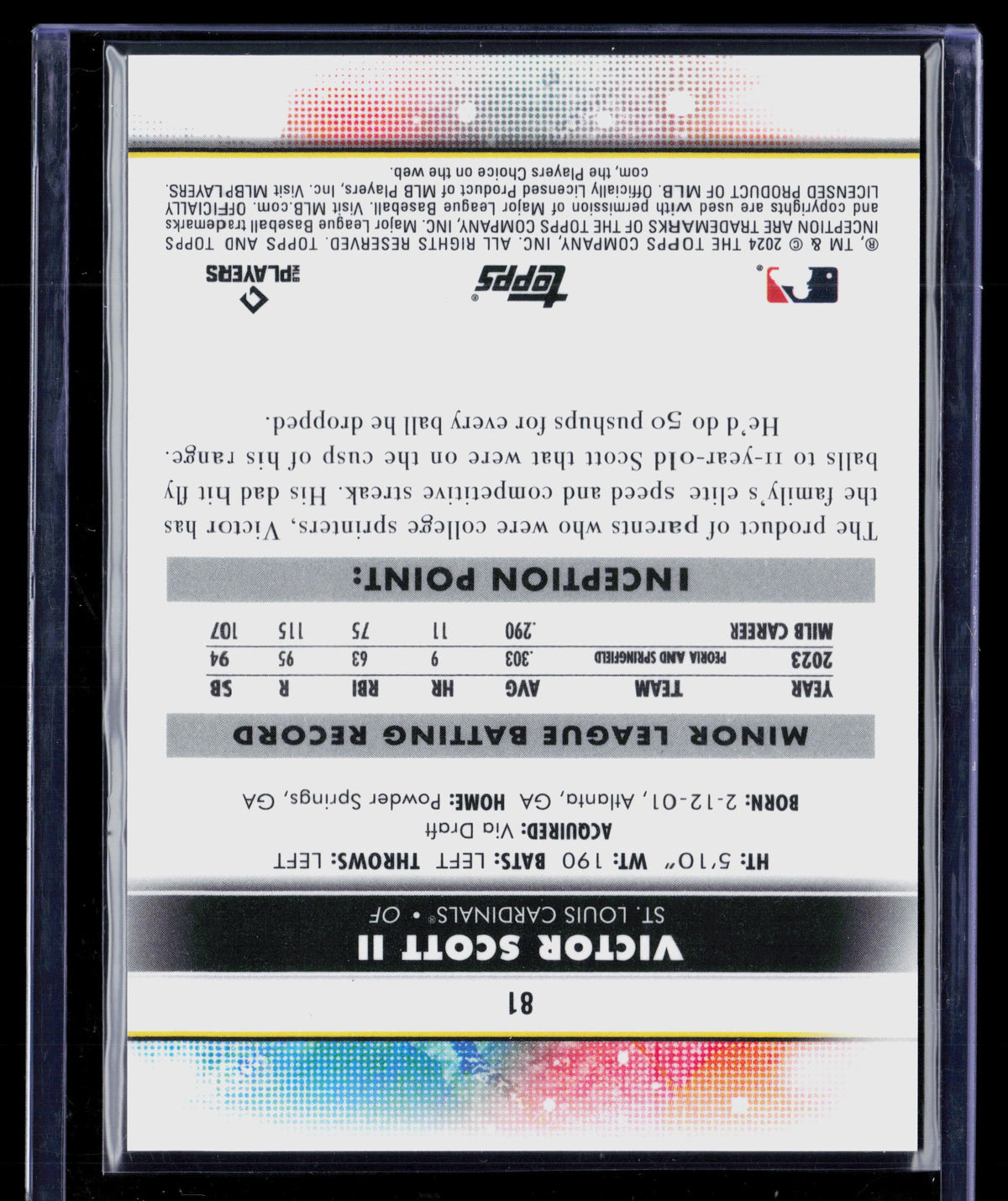 2024 Topps Inception Victor Scott II #81 RC