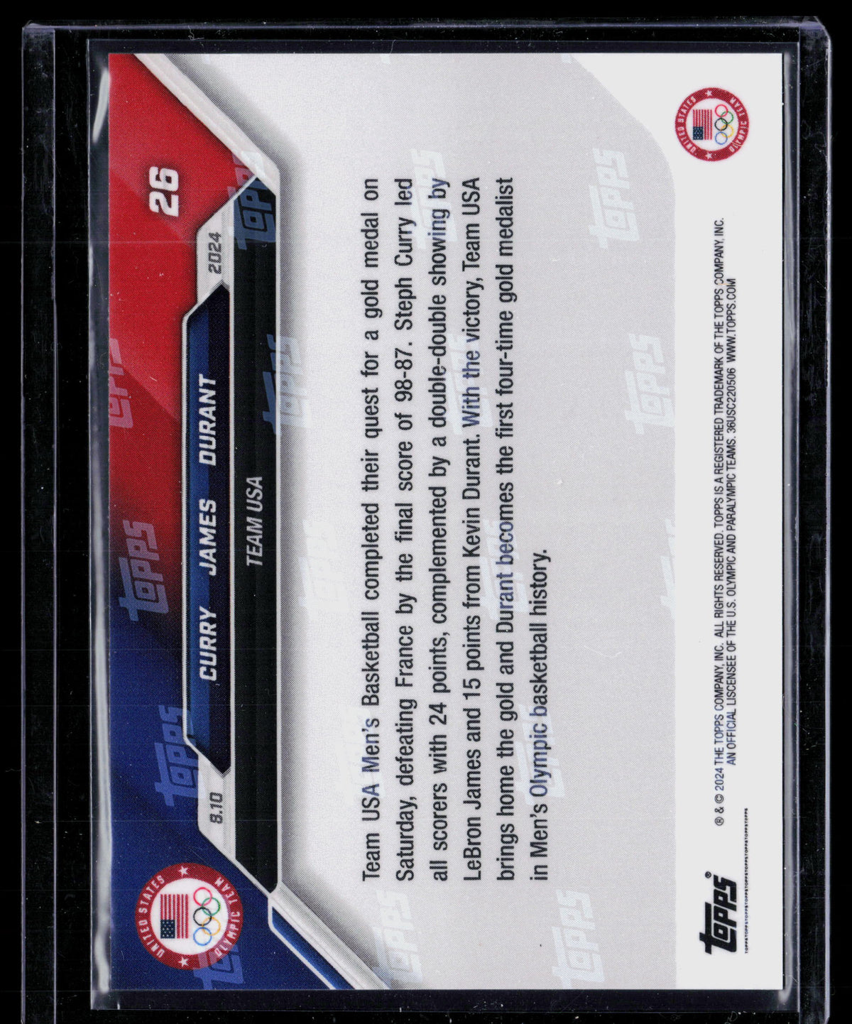 2024 Topps Now Kevin Durant LeBron James Stephen Curry #26