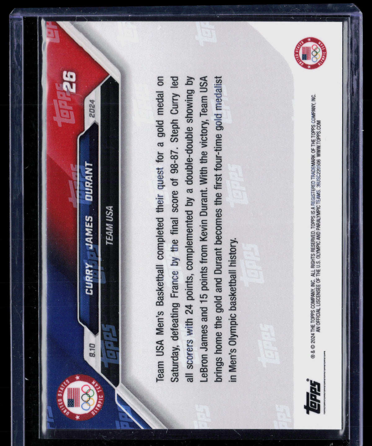 2024 Topps Now Kevin Durant LeBron James Stephen Curry #26