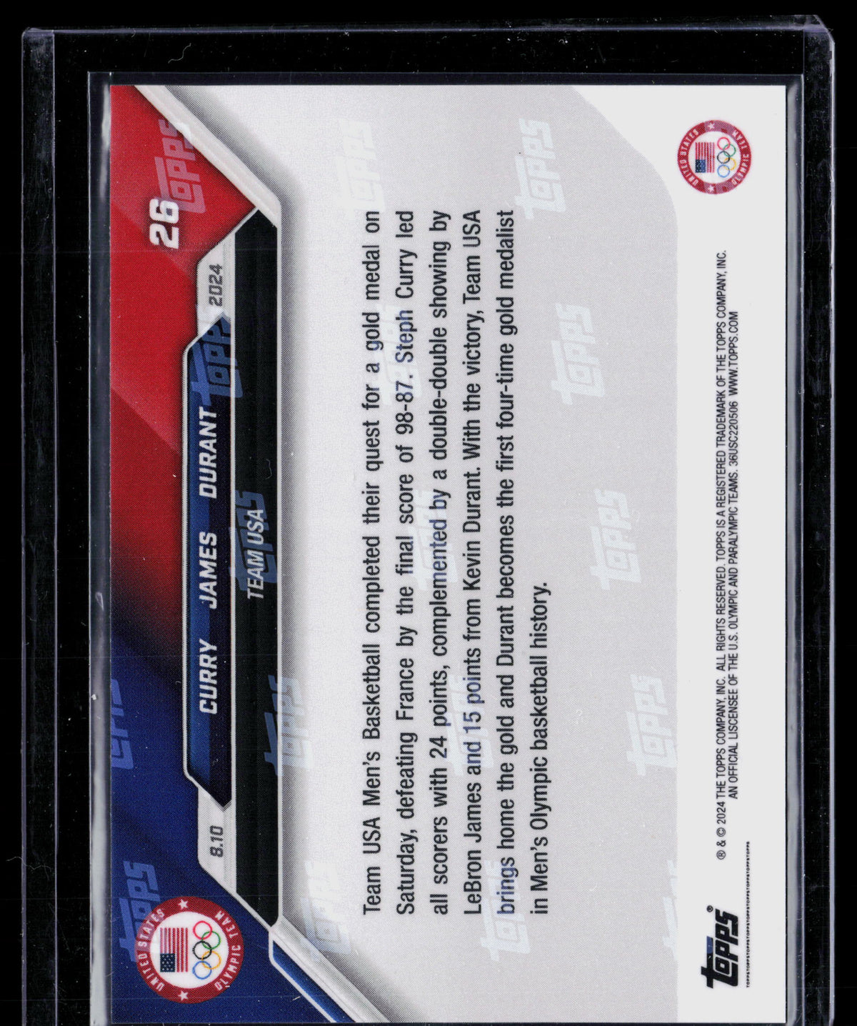 2024 Topps Now Kevin Durant LeBron James Stephen Curry #26