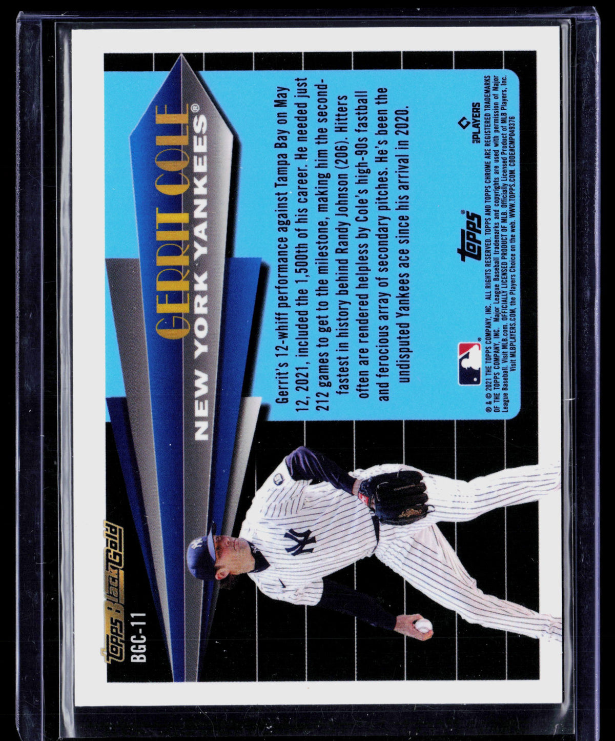 2021 Topps Black Gold Gerrit Cole #BGC-11